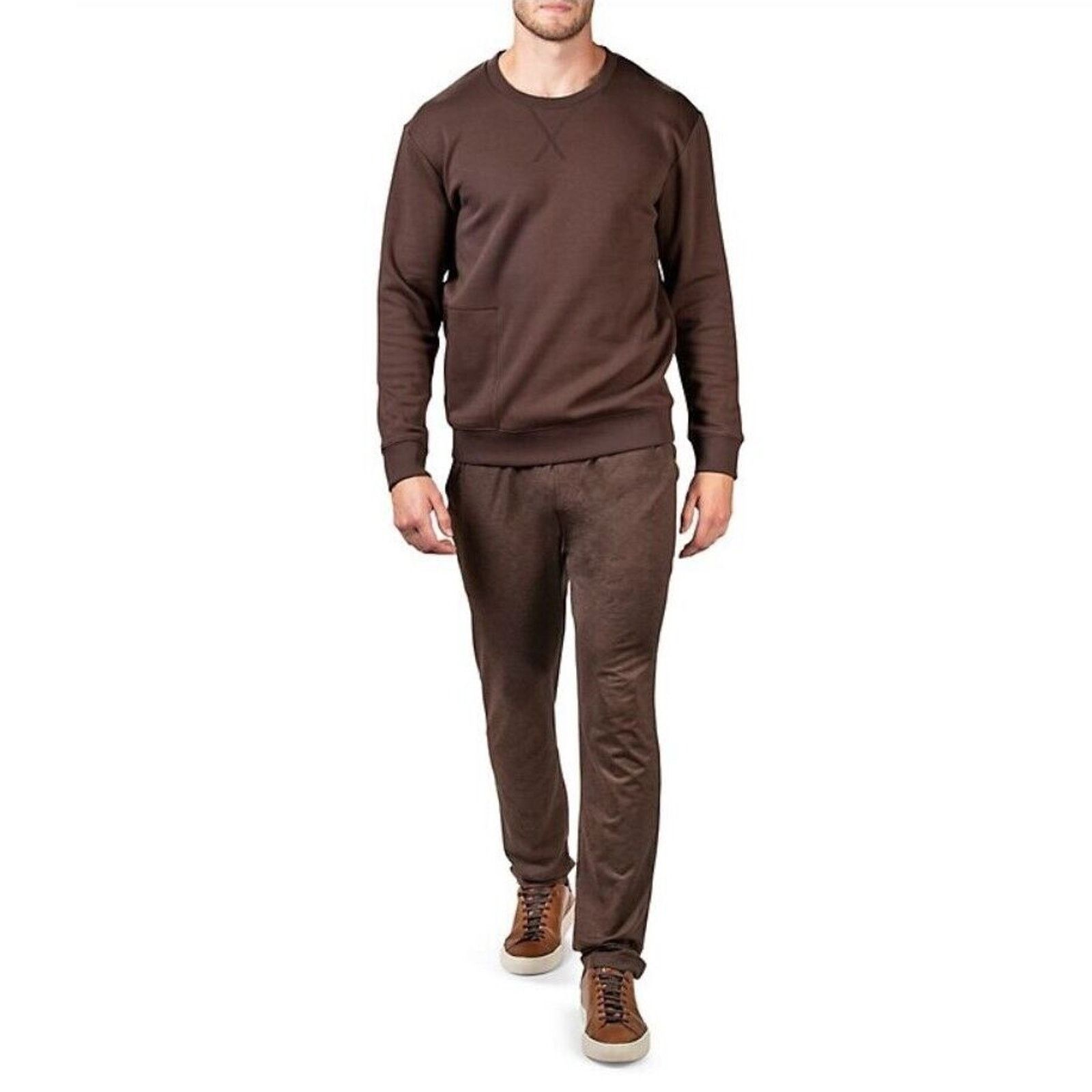The Unbranded Brand Natori Men's Brown Brushed Fleece Comfort Sweatshirt XXL Size US XXL / EU 58 / 5 - 1 Thumbnail