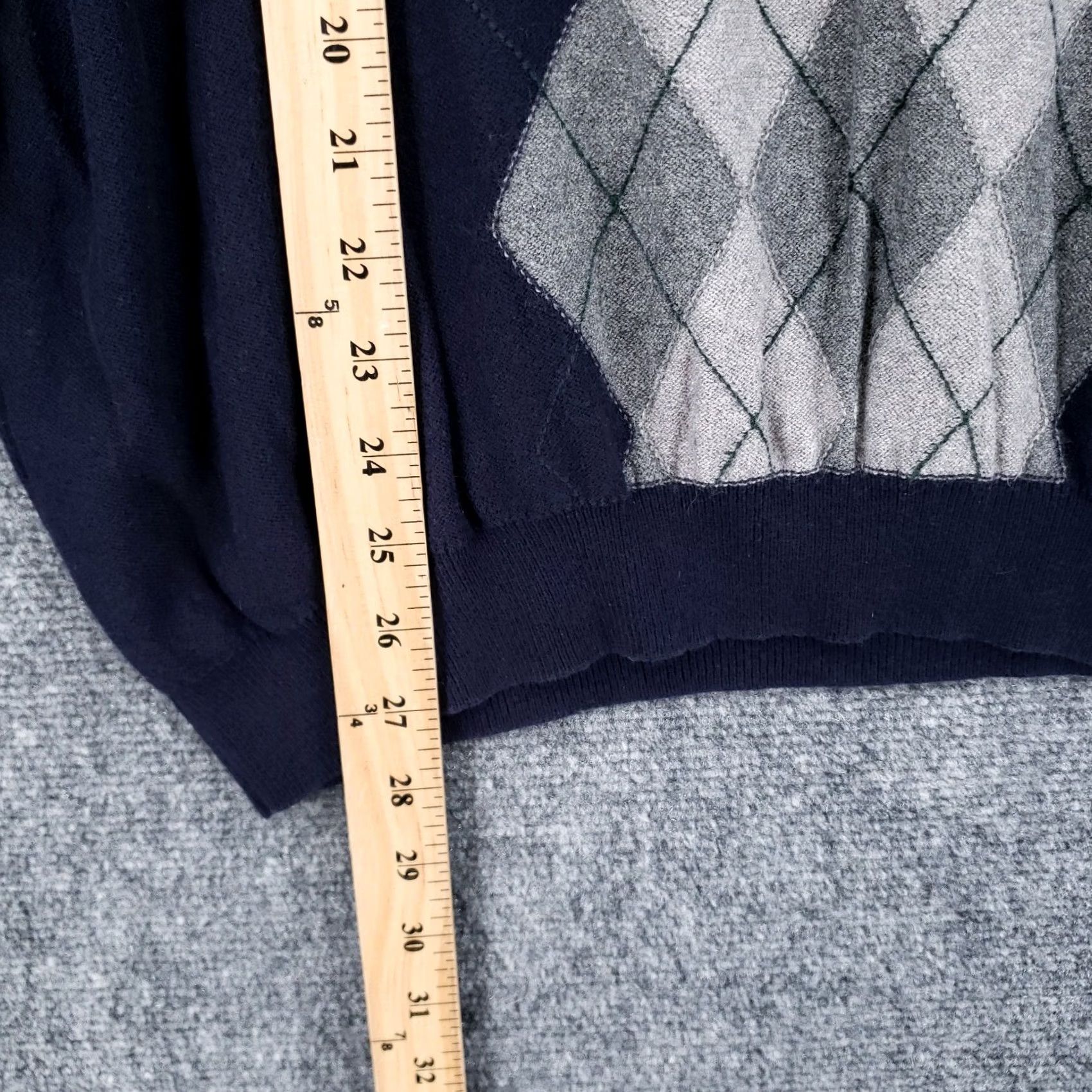 Vintage Chatham Road Sweater Mens XL Navy Blue Argyle V Neck Pullover Cashmere Blend 90s Classic Size US XL / EU 56 / 4 - 6 Thumbnail