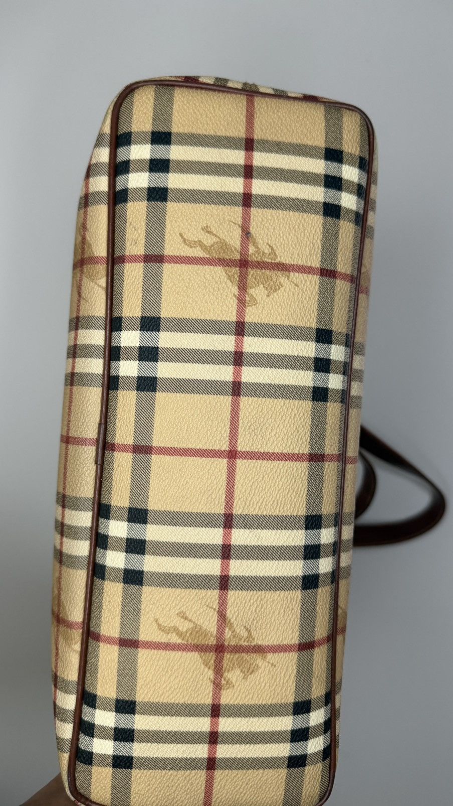 Burberry Burberry London Beige House Check Leather Haymarket Handbag Size ONE SIZE - 3 Thumbnail
