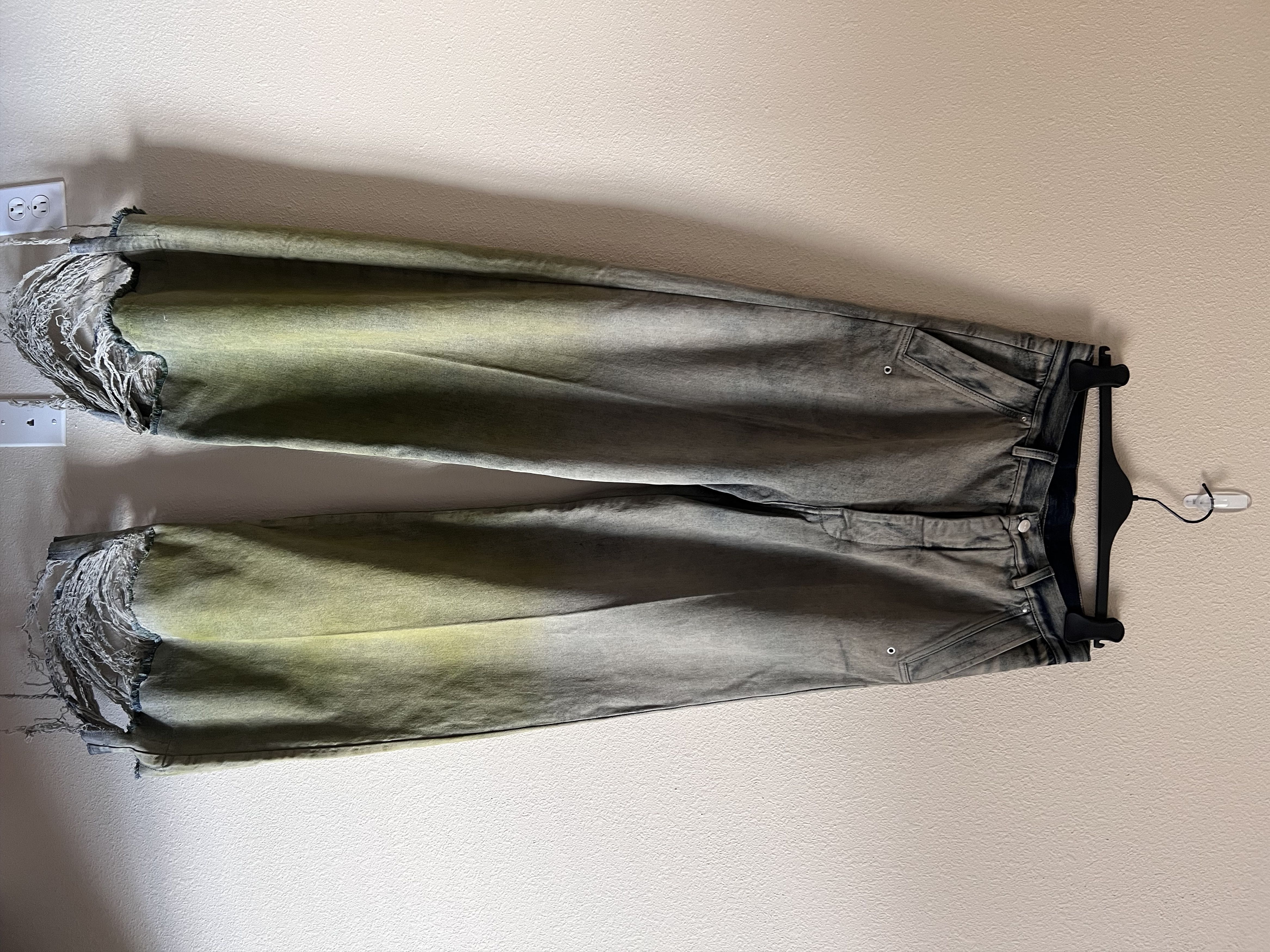 image of Rick Owens Luxor Tailored Belas Acid Degrade in Pearl, Men's (Size 32)