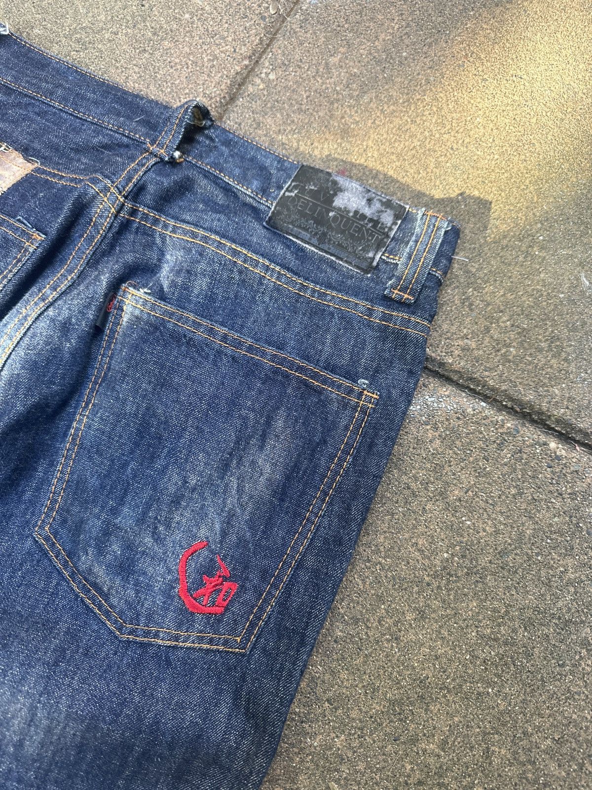 Japanese Brand × Vintage Vintage Y2K Juvenile Deliquent Patchwork Jeans Sz 30 Size US 30 / EU 46 - 4 Thumbnail