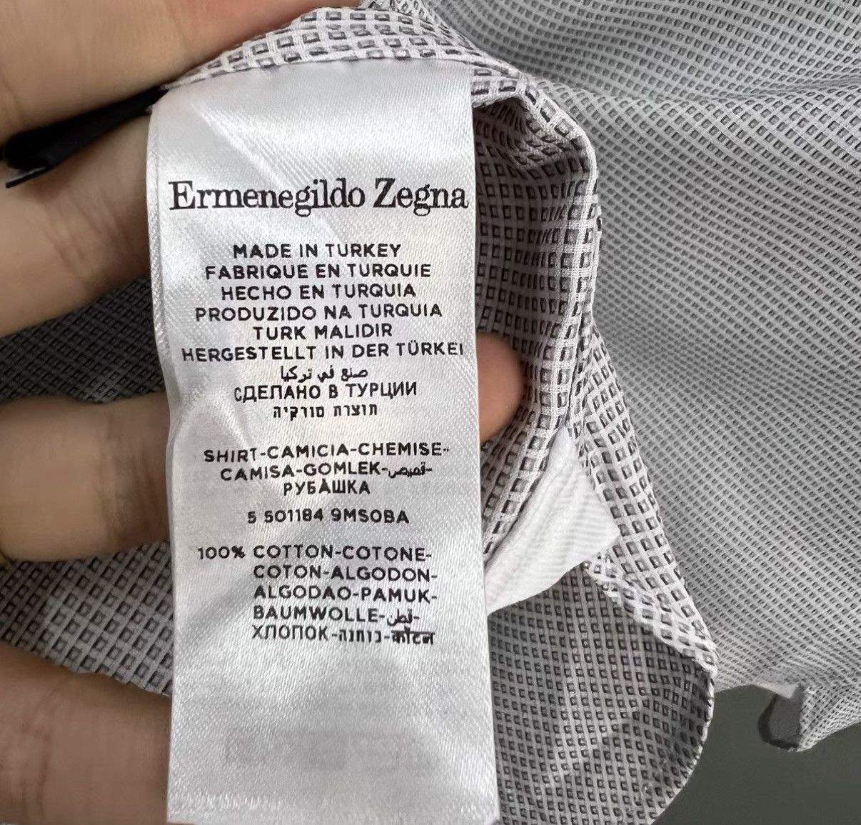 Ermenegildo Zegna Zegna Small Check Lapel Shirt J41 Size US XS / EU 42 / 0 - 3 Thumbnail