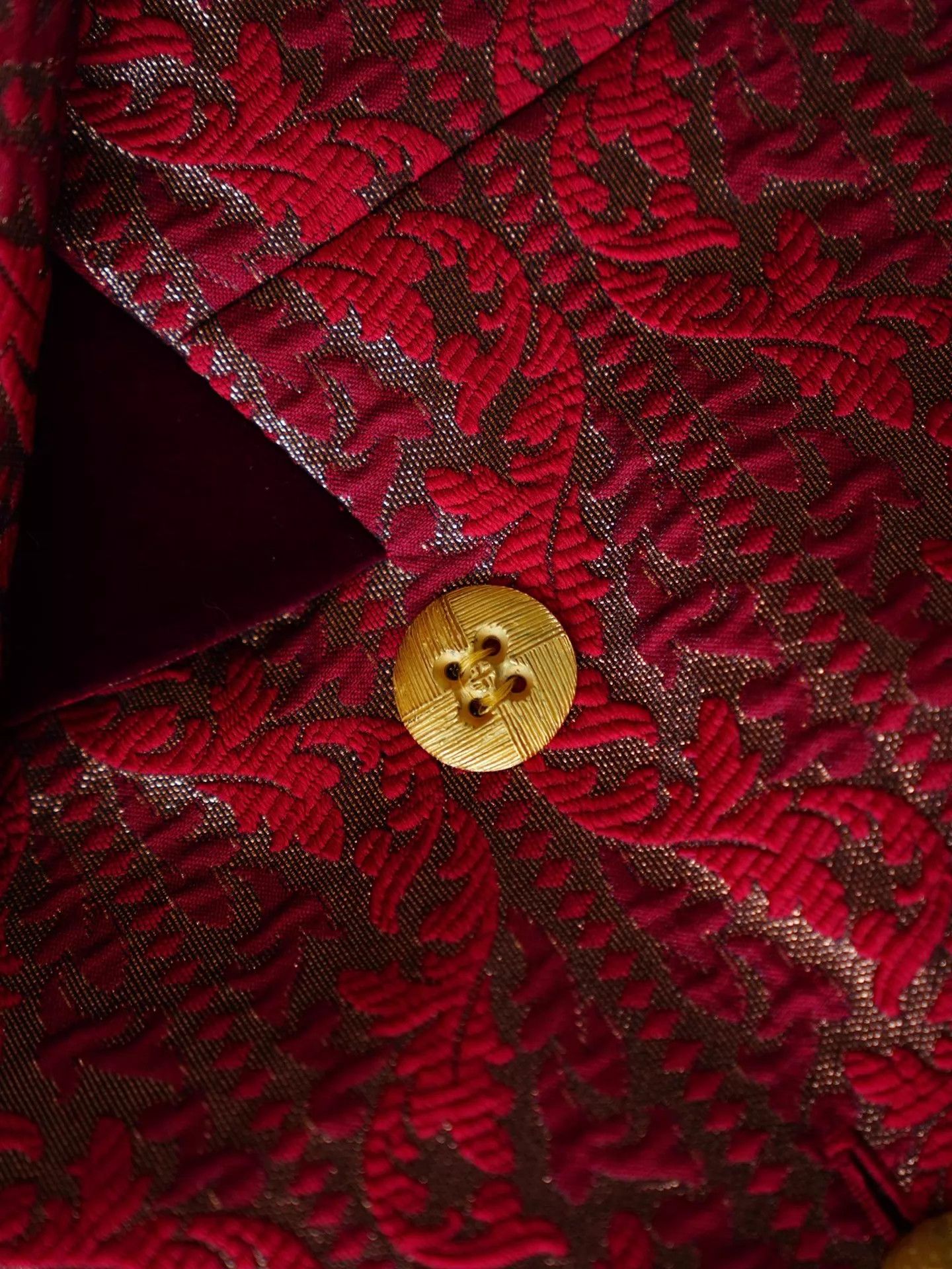 Givenchy Givenchy Vintage Red Gold Embossed Velvet Skirt Set 42/L Size M / US 6-8 / IT 42-44 - 6 Thumbnail