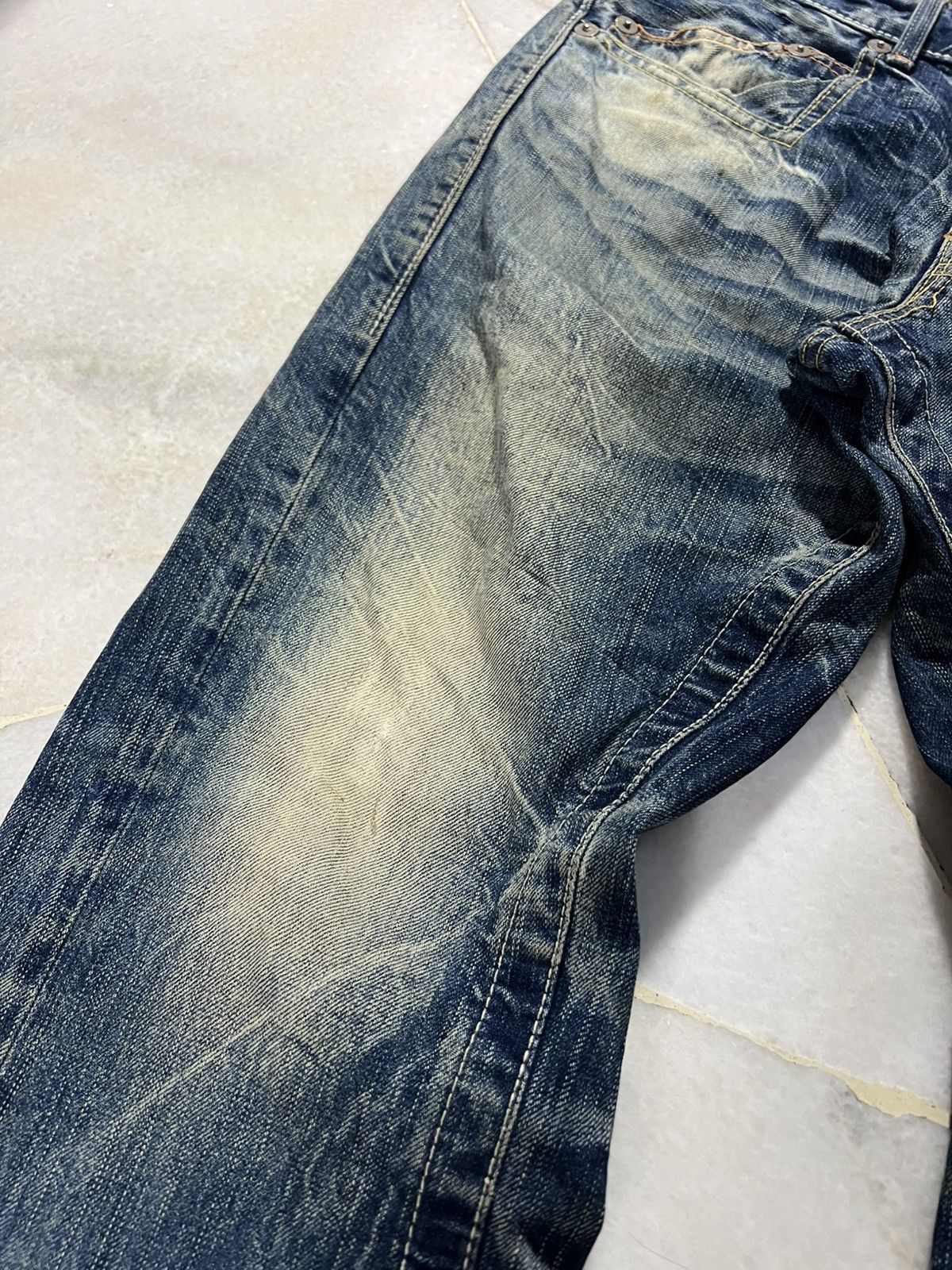 Blue Blue Japan 💥Flare Punk💥Vintage 90’s Blue Way Distress Rusty Mud Wash Size US 31 - 6 Thumbnail