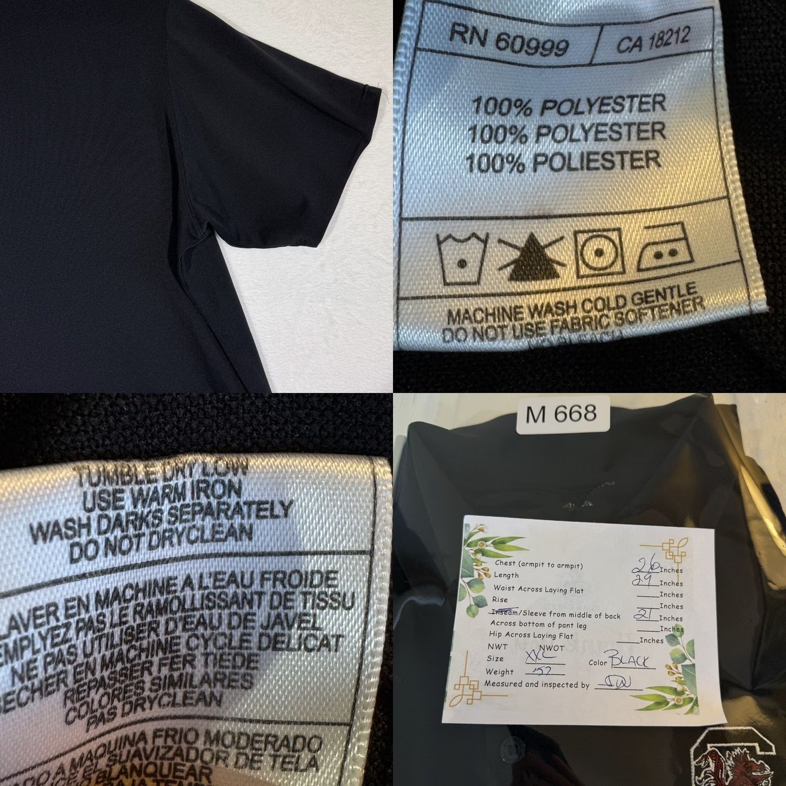 Vintage Antigua Men’s Polo Shirt 2XL Black Golf Short Sleeve Collared Performance M668 Size US XXL / EU 58 / 5 - 9 Thumbnail