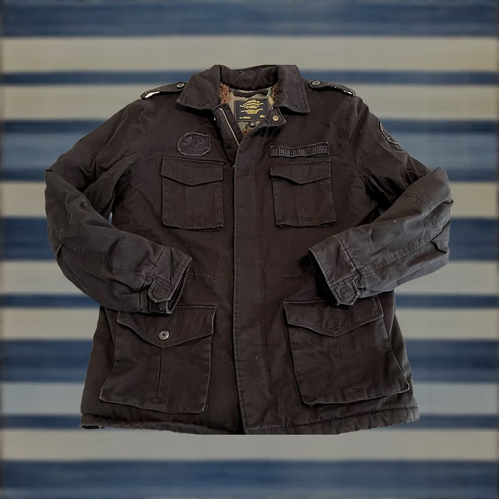 Alpha Industries Alpha Industries Black Jacket Military Patches Sherpa Lining Size XL Mens Jacket Black XL Size US XL / EU 56 / 4 - 1 Thumbnail
