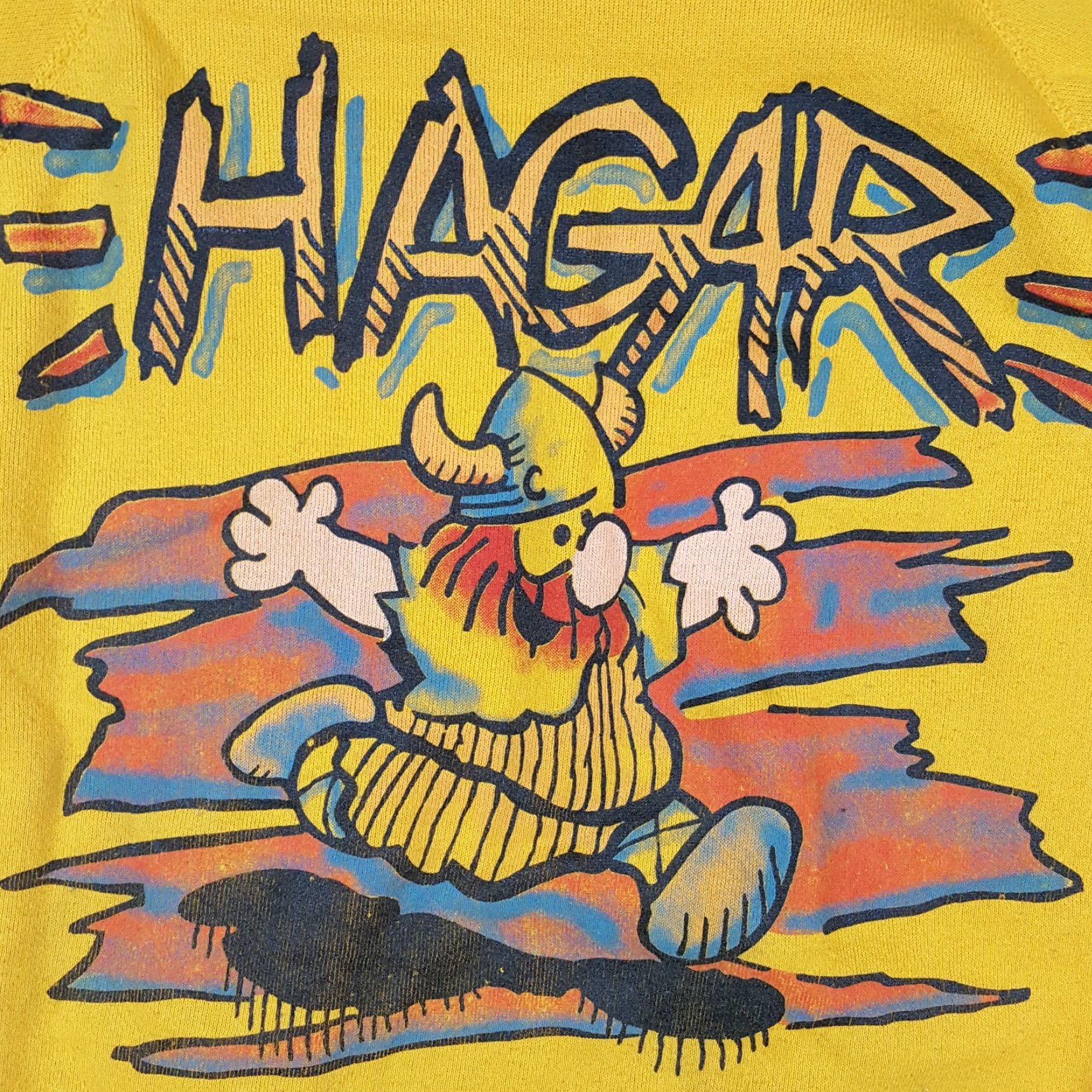 Tultex VINTAGE 90s Hagar The Horrible Cartoon Viking Sweatshirt Tultex Yellow L Pullover Crewneck Men Size US L / EU 52-54 / 3 - 3 Thumbnail