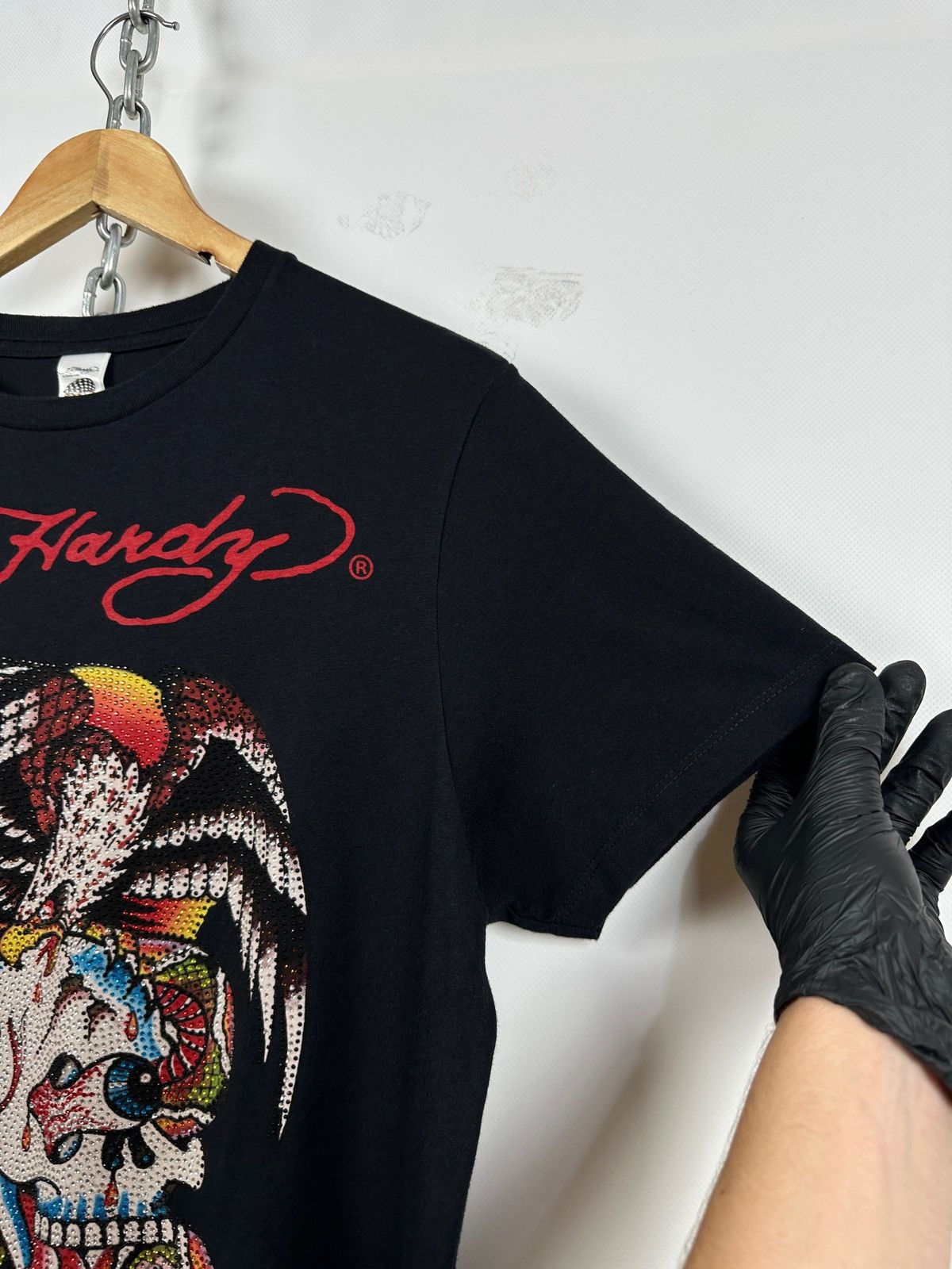 Ed Hardy Vintage Ed Hardy Rhinestones Skull Eagle Snake Black T-Shirt Size US M / EU 48-50 / 2 - 8 Thumbnail
