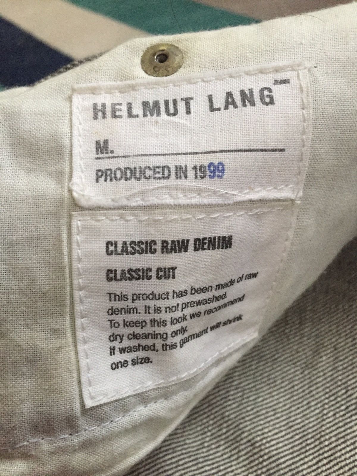 Vintage 1999 Helmut Lang Classic Raw Grey Denim Size 28