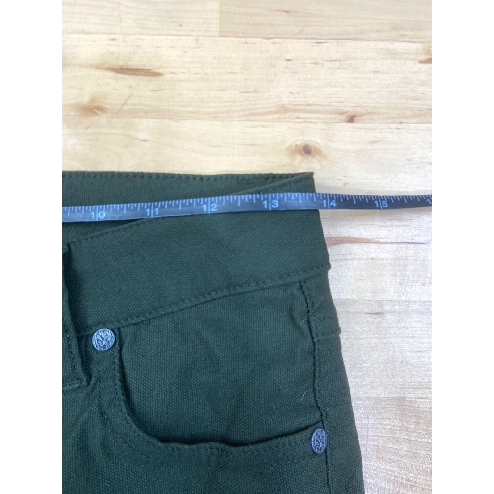 Prana prAna Brenna Moto Pants Womens Regular Skinny Leg Stretch Green Nylon 5 Pocket Khakis Size 27" / US 4 / IT 40 - 6 Thumbnail