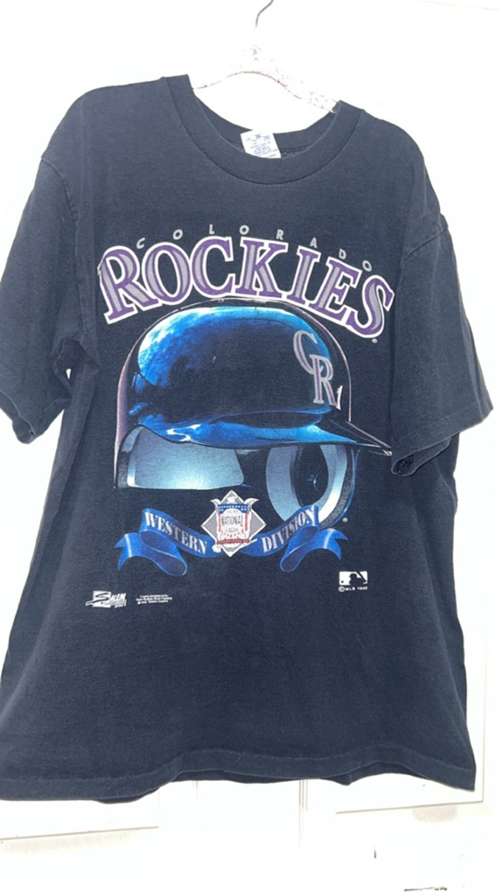 Salem Sportswear Men’s VTG Salem Sportswear Colorado Rockies Tee L Black Size L / US 10 / IT 46 - 1 Thumbnail