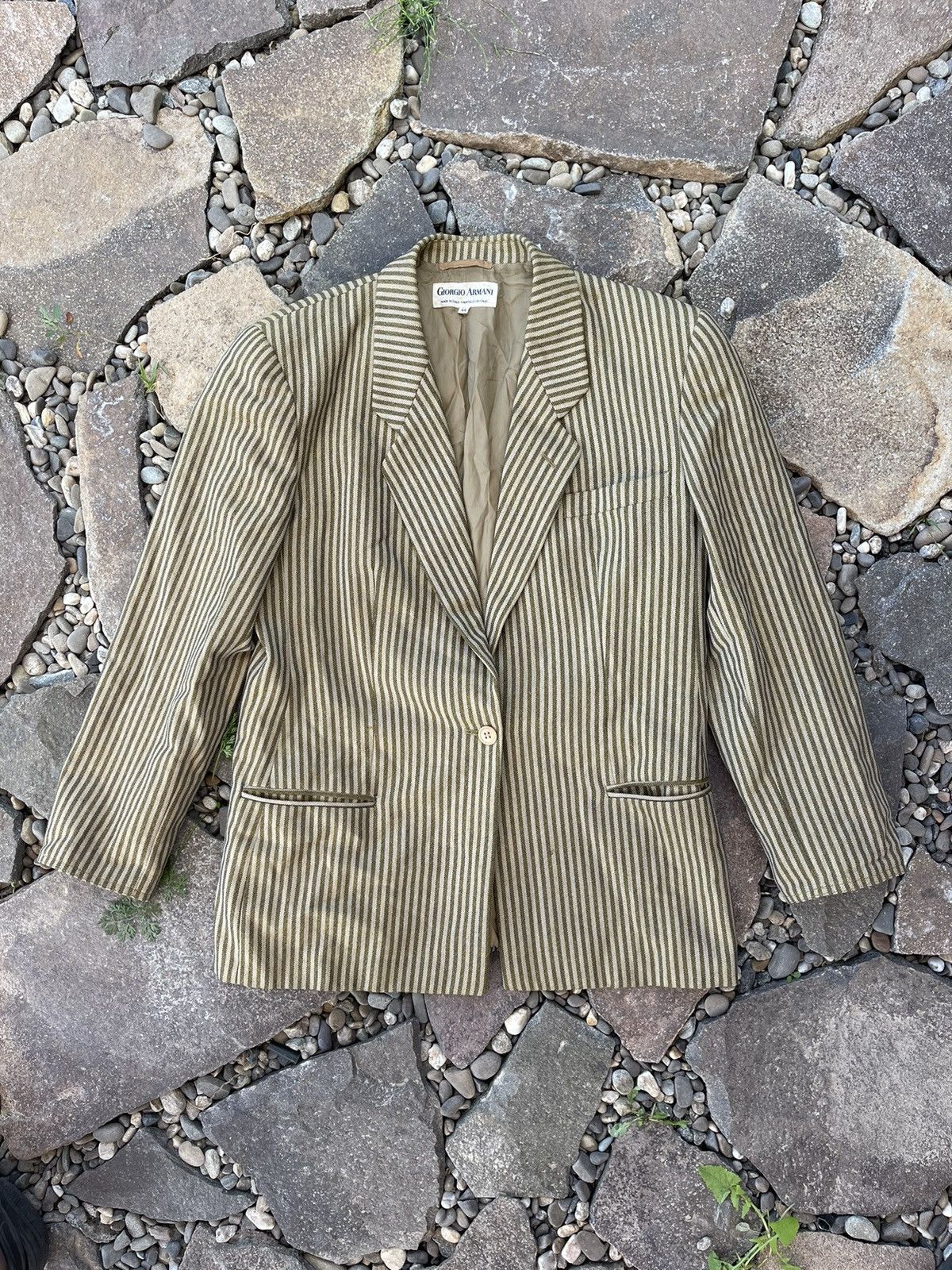 Giorgio Armani 80’s Giorgio Armani vintage striped cocktail blazer rare Size 44R - 7 Thumbnail