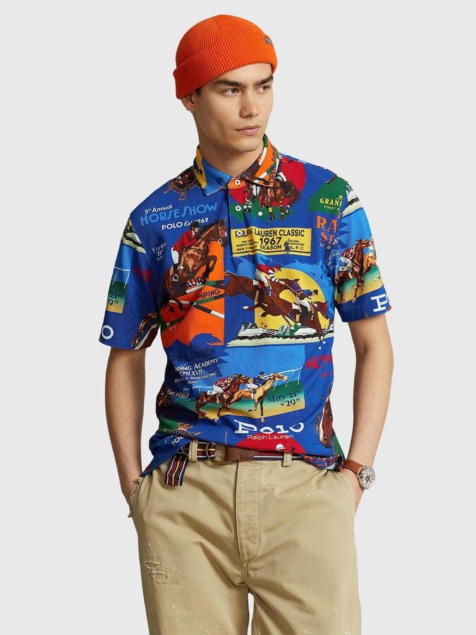 Polo Ralph Lauren Equestrian Graphic Print Mesh Shirt XL