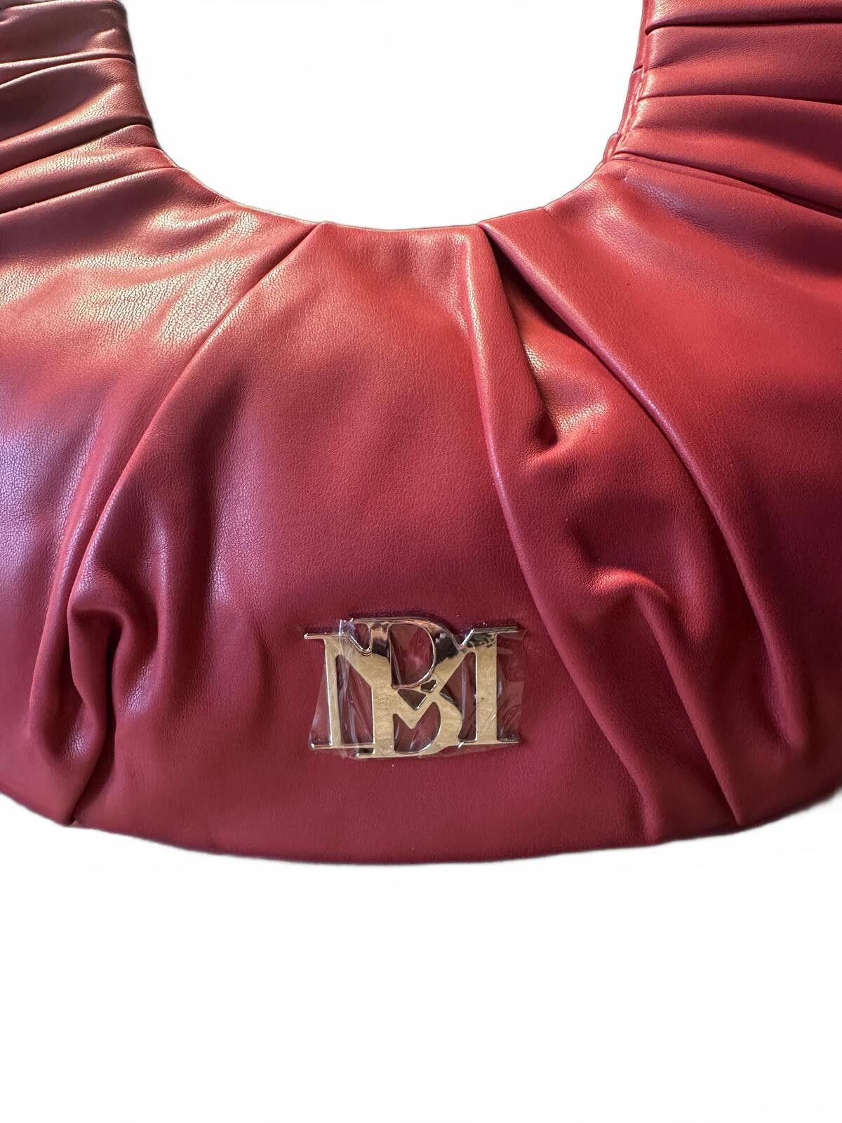 Unknown London Badgley Mishka Red Leather Hobo Bag with Metal Accent Size ONE SIZE - 3 Thumbnail