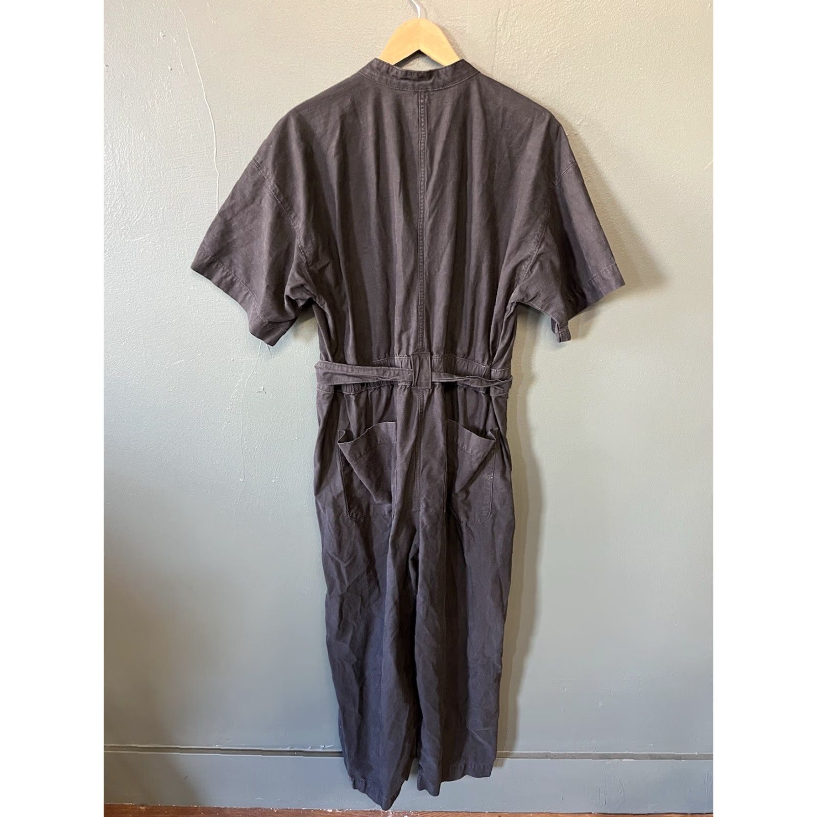 Everlane Everlane Black Organic Cotton Short Sleeve Jumpsuit Size 14 Womens Size 36" / US 14 / IT 50 - 2 Thumbnail