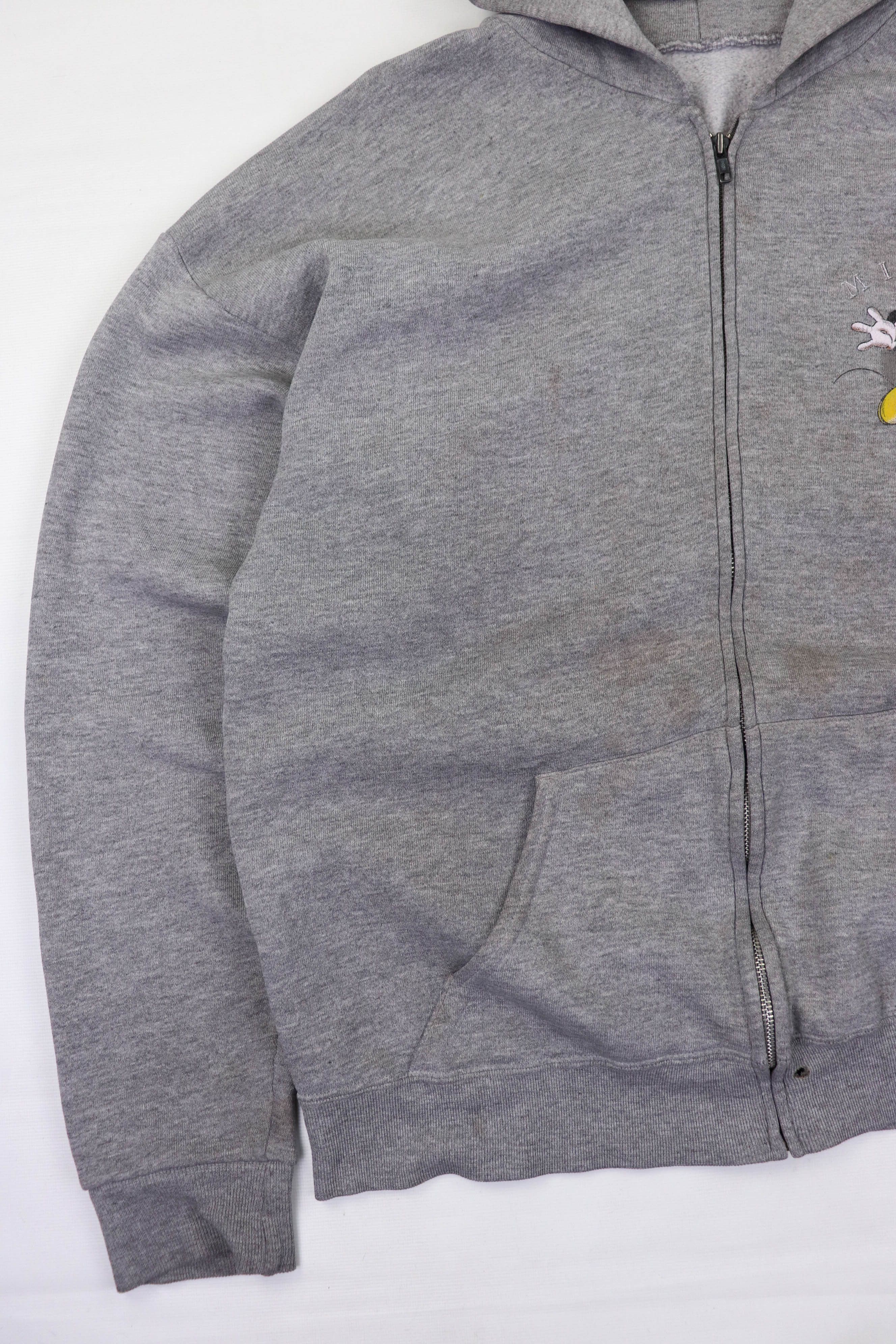 Disney 80-90s Vintage Disney Mickey Mouse Heather Gray Zip Hoodie Size US XL / EU 56 / 4 - 7 Thumbnail