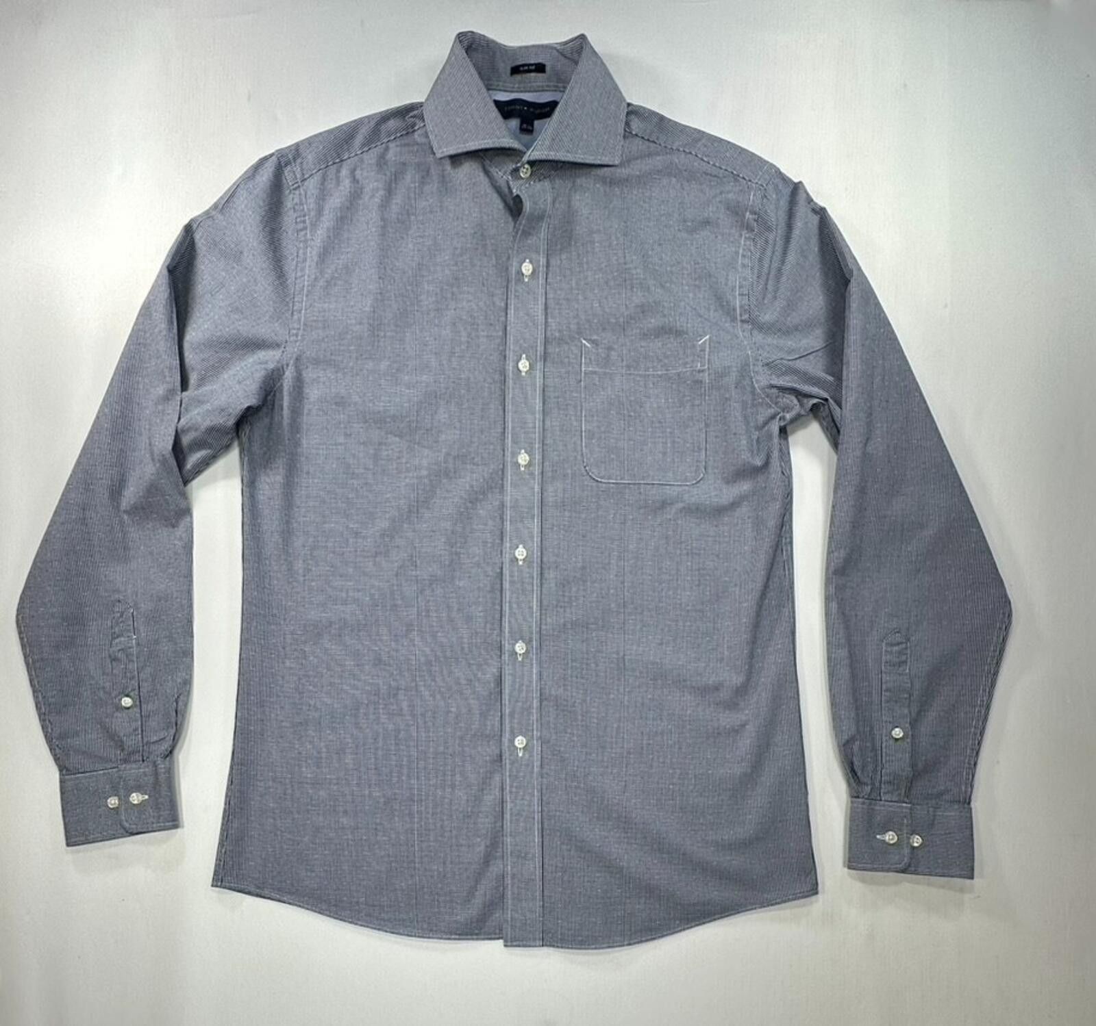 Tommy Hilfiger Tommy Hilfiger Check Slim Button-Up Blue Mens M 15.5/34-35 Size US M / EU 48-50 / 2 - 1 Thumbnail