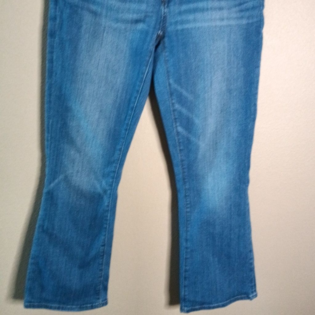 Loft LOFT Kick Crop Button Fly Jeans Indigo Flare High Rise 26/2 Size 26" / US 2 / IT 38 - 5 Thumbnail