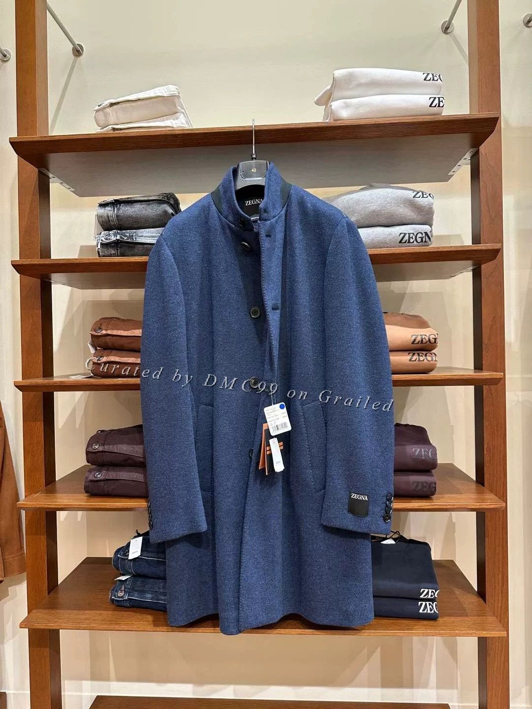 Ermenegildo Zegna Zegna Men’s Blue Wool Coat Size US L / EU 52-54 / 3 - 1 Thumbnail