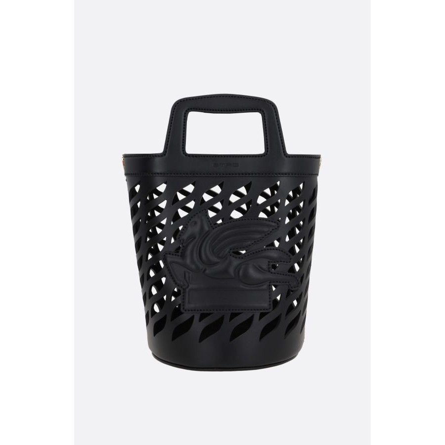 Etro ETRO Coffa Laser-Cut Black Leather Bucket Bag New And Authen Size ONE SIZE - 1 Thumbnail