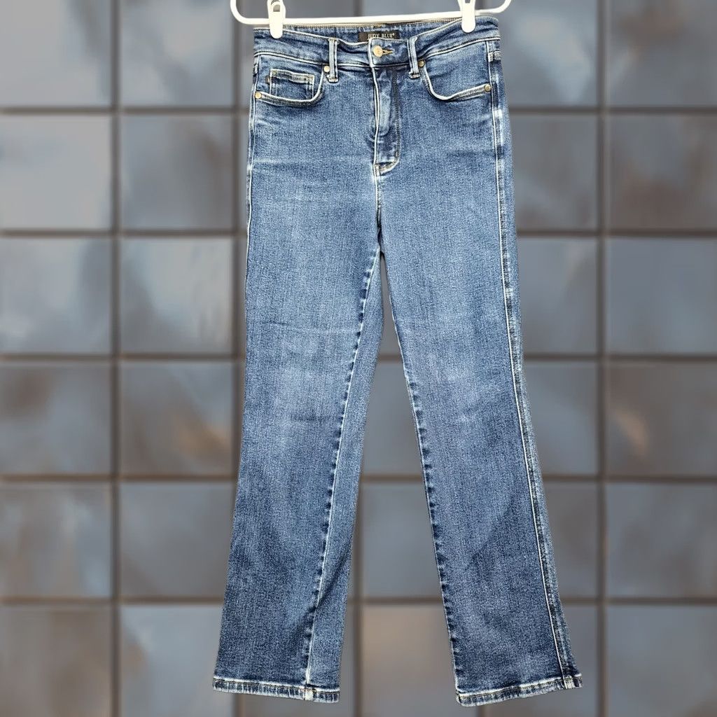 Denime Judy Blue Jeans Womens 9/29 Blue Stretch Straight Leg Mid Rise Denim Boutique Jeans 29 Regular Womens Size 29" - 1 Thumbnail