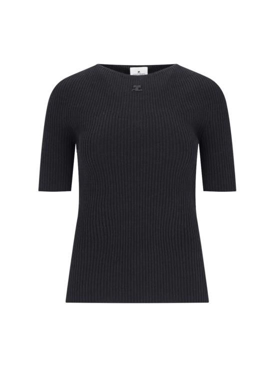 Courreges COURREGES Women Sweater 124MPU130FI0049 9999 Black Size L / US 10 / IT 46 - 1 Thumbnail