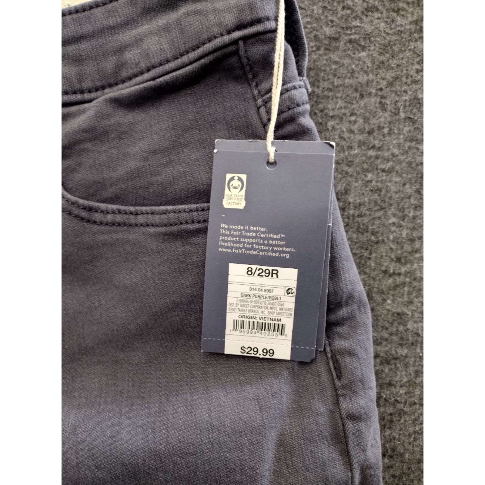Vintage Universal Thread Distressed Straight Jeans Women's Dark Purple 8R 29" Regular Denim 5-Pocket Stretch Zipper Button Size 30" / US 8 / IT 44 - 5 Thumbnail