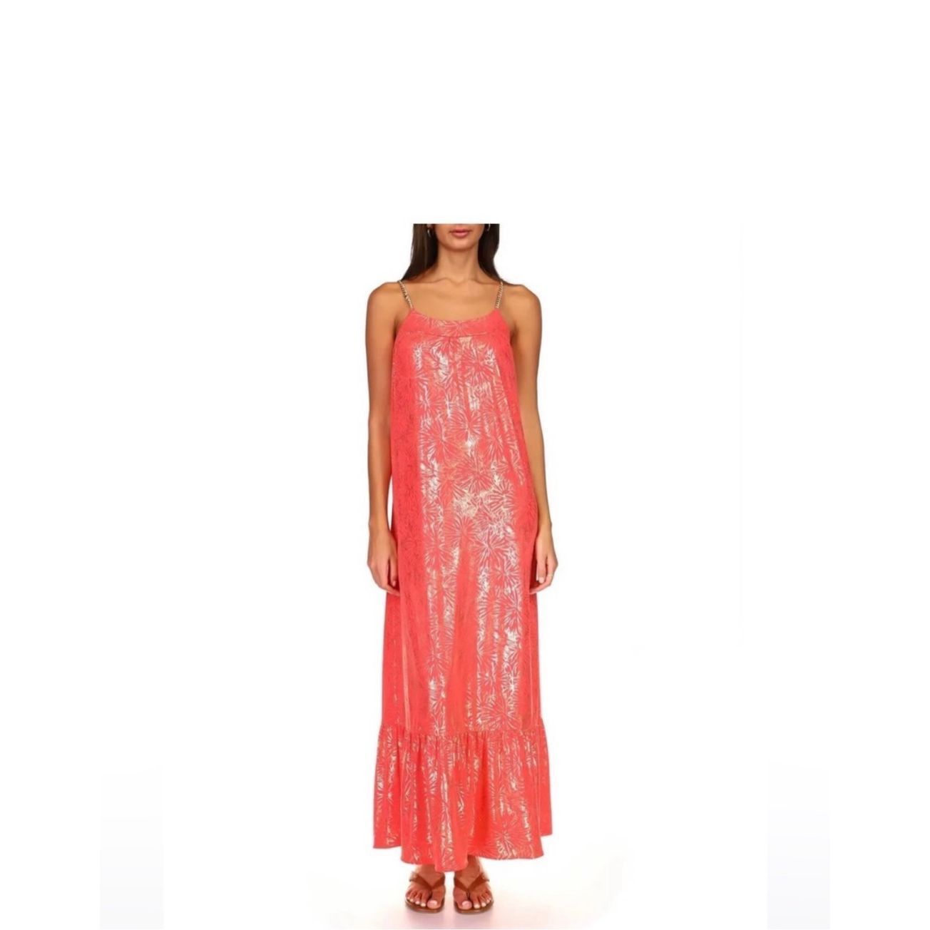 Michael Kors Michael Kors Coral/ Gold Pattern Chain Dress Women XL NWT |  Grailed