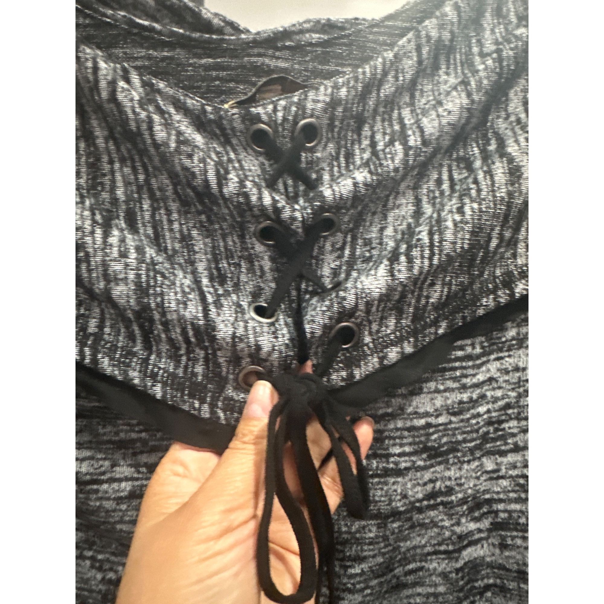 Other ✨Democracy XS Womens Large Cowl Neck Knit Top Tunic Gray Bla Size XS / US 0-2 / IT 36-38 - 10 Thumbnail