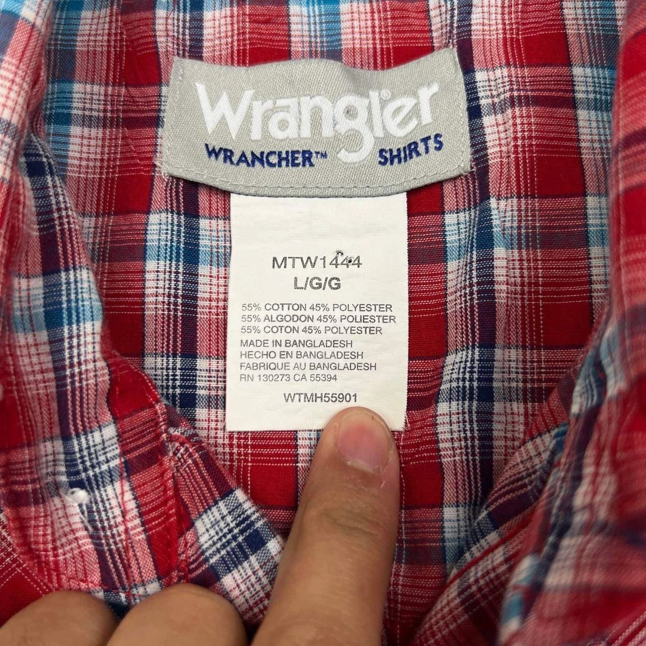 Wrangler Wrangler Button Up Shirt Men Red Plaid Collared Pocket L Size US L / EU 52-54 / 3 - 4 Thumbnail
