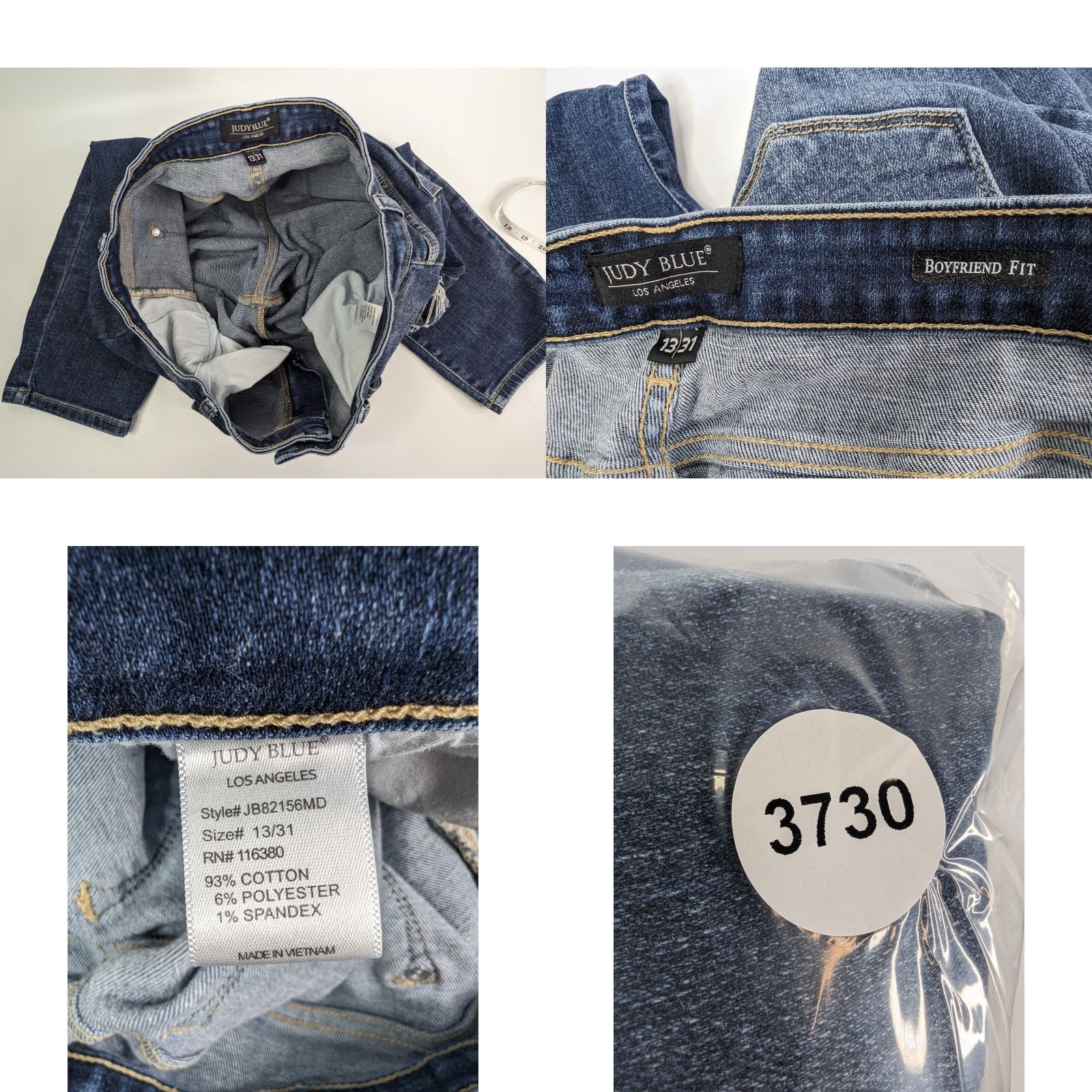 Denime Judy Blue Jeans Boyfriend Distressed Denim Women's Size 13/31 Blue JB82156MD Size 34" / US 12 / IT 48 - 8 Thumbnail