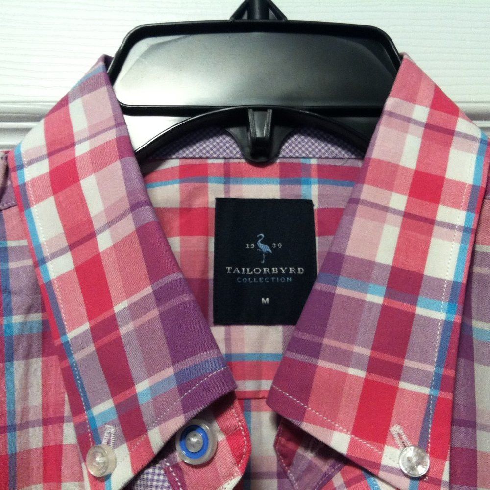 Tailorbyrd TAILORBYRD MENS NEW FUCHSIA 100%COTTON CASUAL SHIRT SIZE: M Size US M / EU 48-50 / 2 - 4 Thumbnail