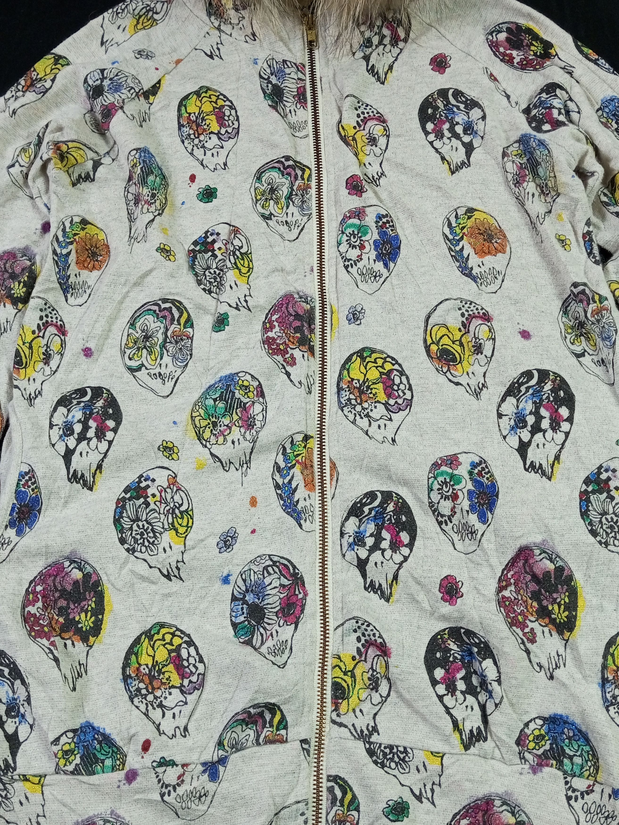Japanese Brand Fur Hoodie All Over Skull Print Ifsixwasnine Igb Style Size US M / EU 48-50 / 2 - 5 Thumbnail