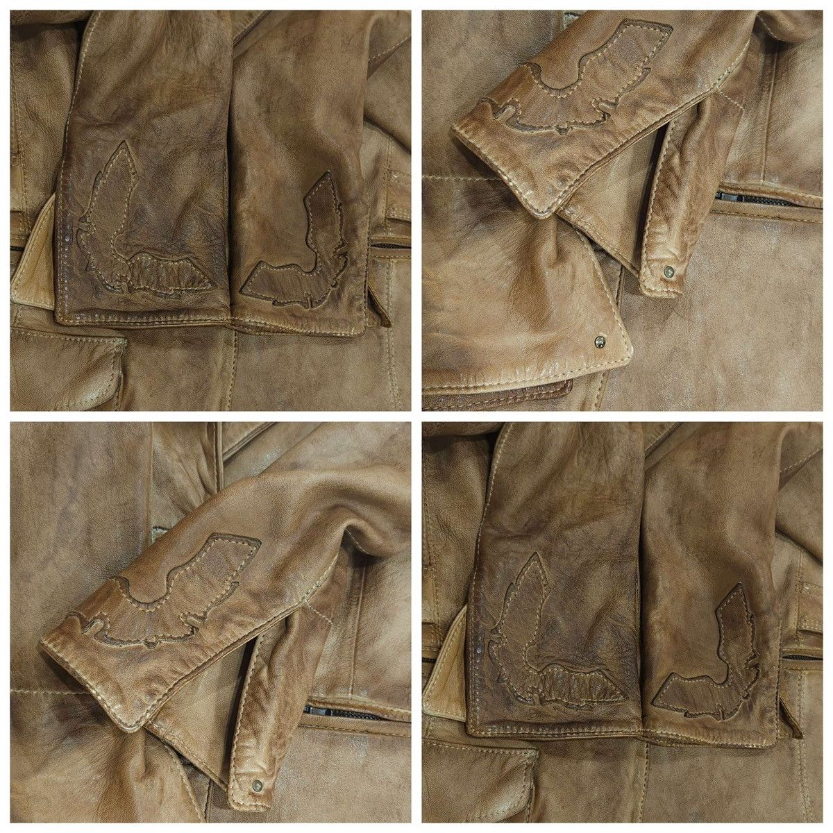 Vintage Super Soft Real Leather Distressed Patina Jacket By Blur Size M / US 6-8 / IT 42-44 - 25 Thumbnail