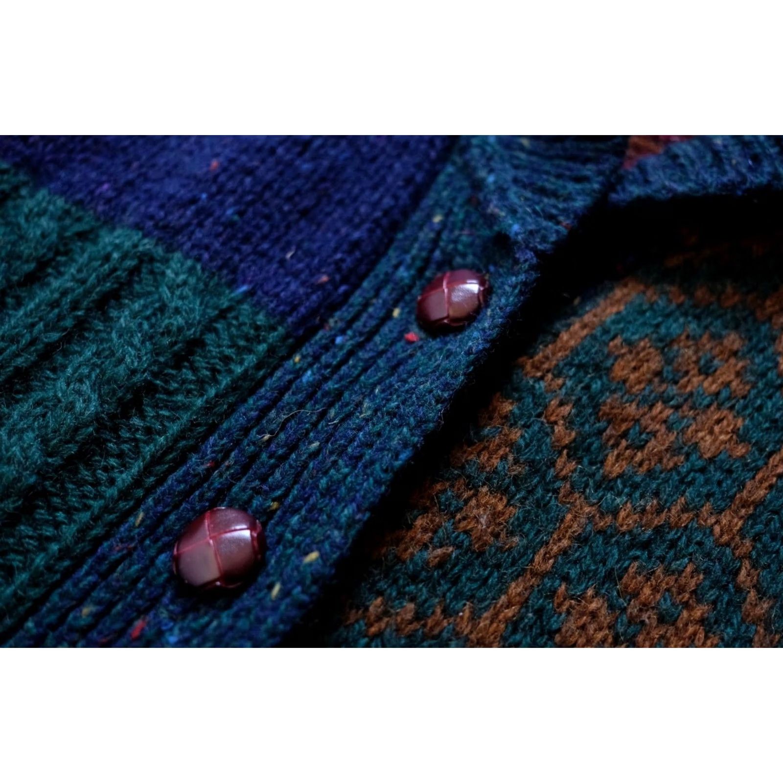 Vintage VINTAGE Susan Bristol Cardigan Sweater 100% Wool Floral Rose Patch Work Blue SZ M Womens 90s Size M / US 6-8 / IT 42-44 - 5 Thumbnail
