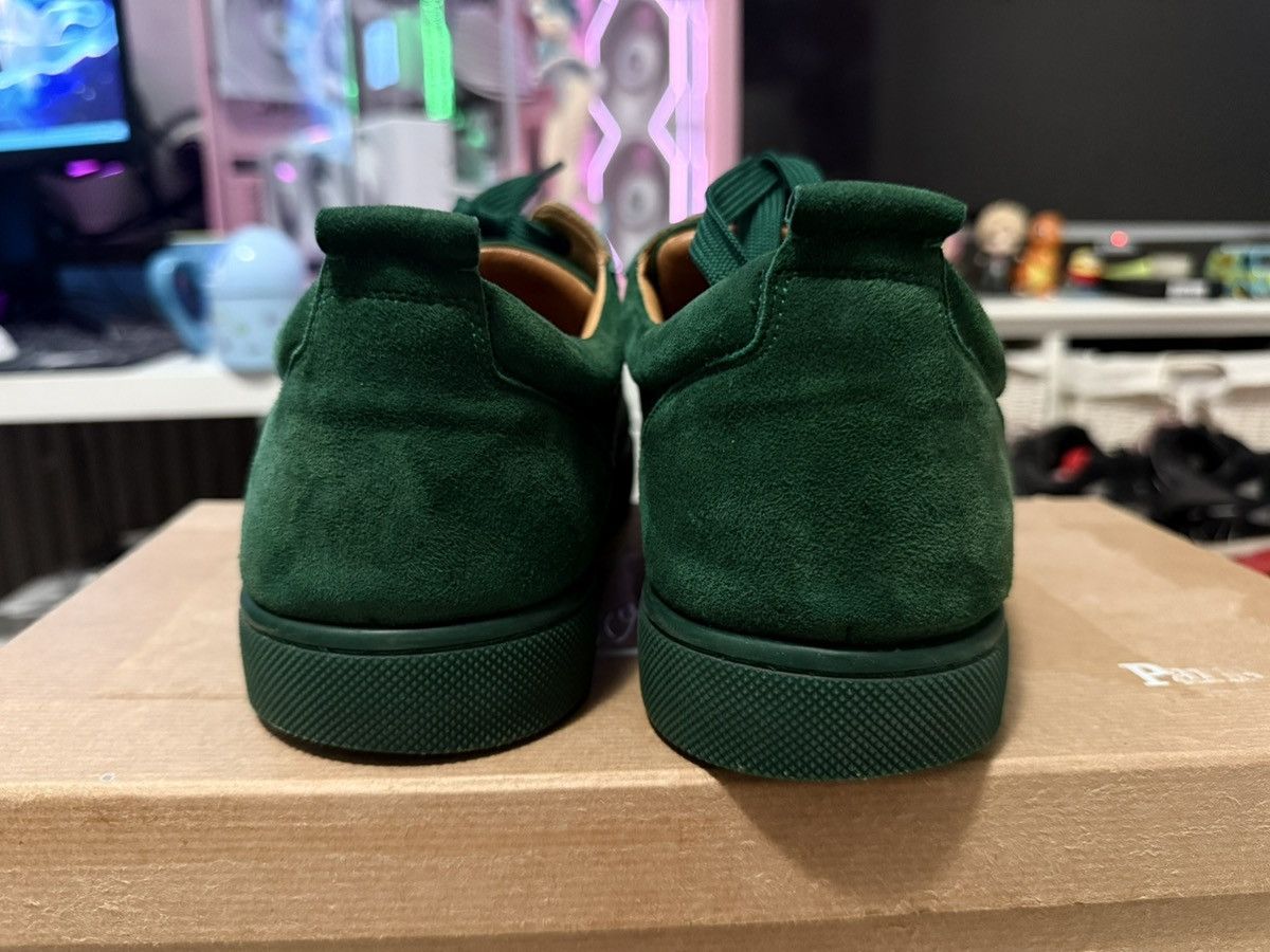Christian Louboutin Christian Louboutin Low Top Junior Sneaker Green Suede Size US 10 / EU 43 - 5 Thumbnail