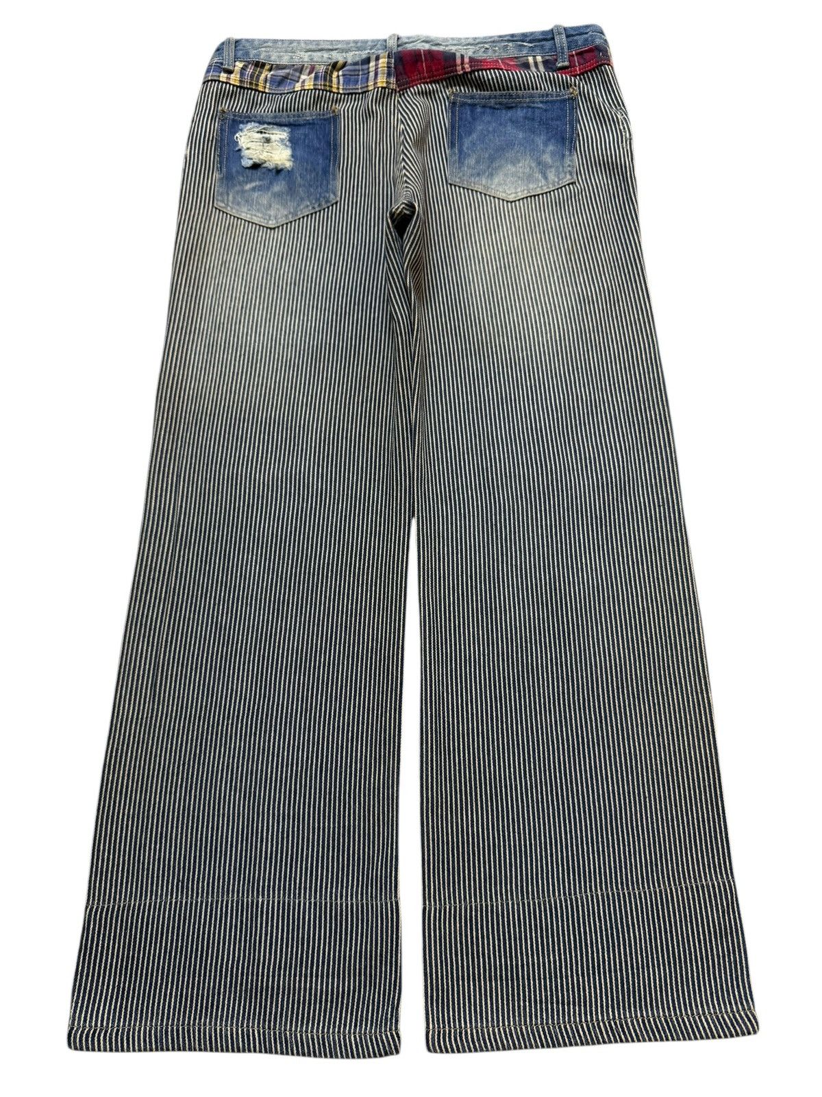 Number (N)ine Vintage 90s Japanese Brand Hybrid Mud Wash Distressed Baggy Size US 34 / EU 50 - 2 Thumbnail