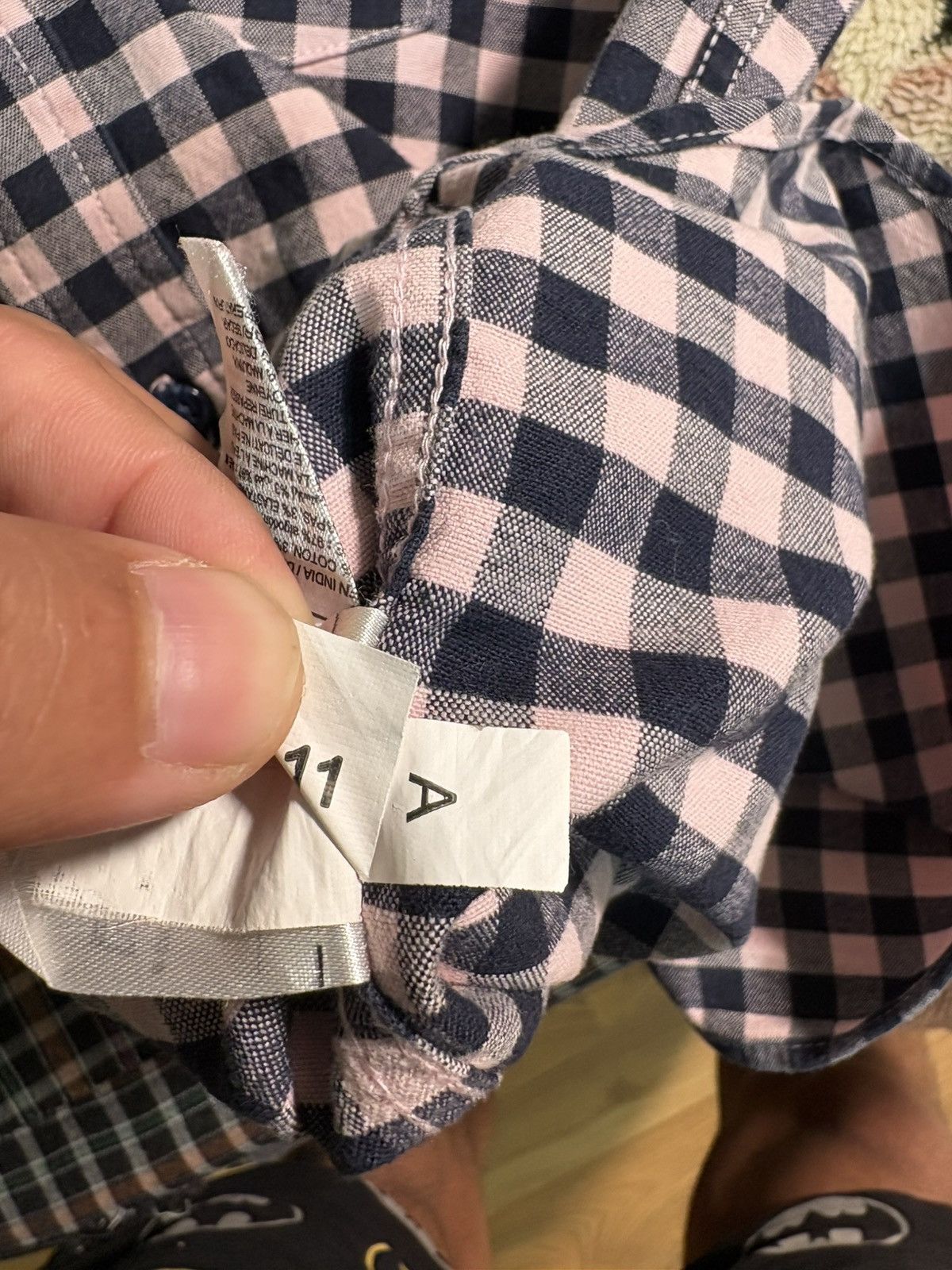 Old Navy Old Navy Slim Fit Stretch Oxford Shirt - Navy/Pink Gingham Size US XL / EU 56 / 4 - 9 Thumbnail
