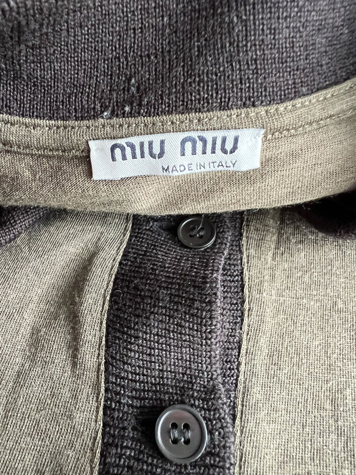 Miu Miu 1990s Runway Miu Miu Knitted Cropped Polo Sweater Size L / US 10 / IT 46 - 7 Thumbnail