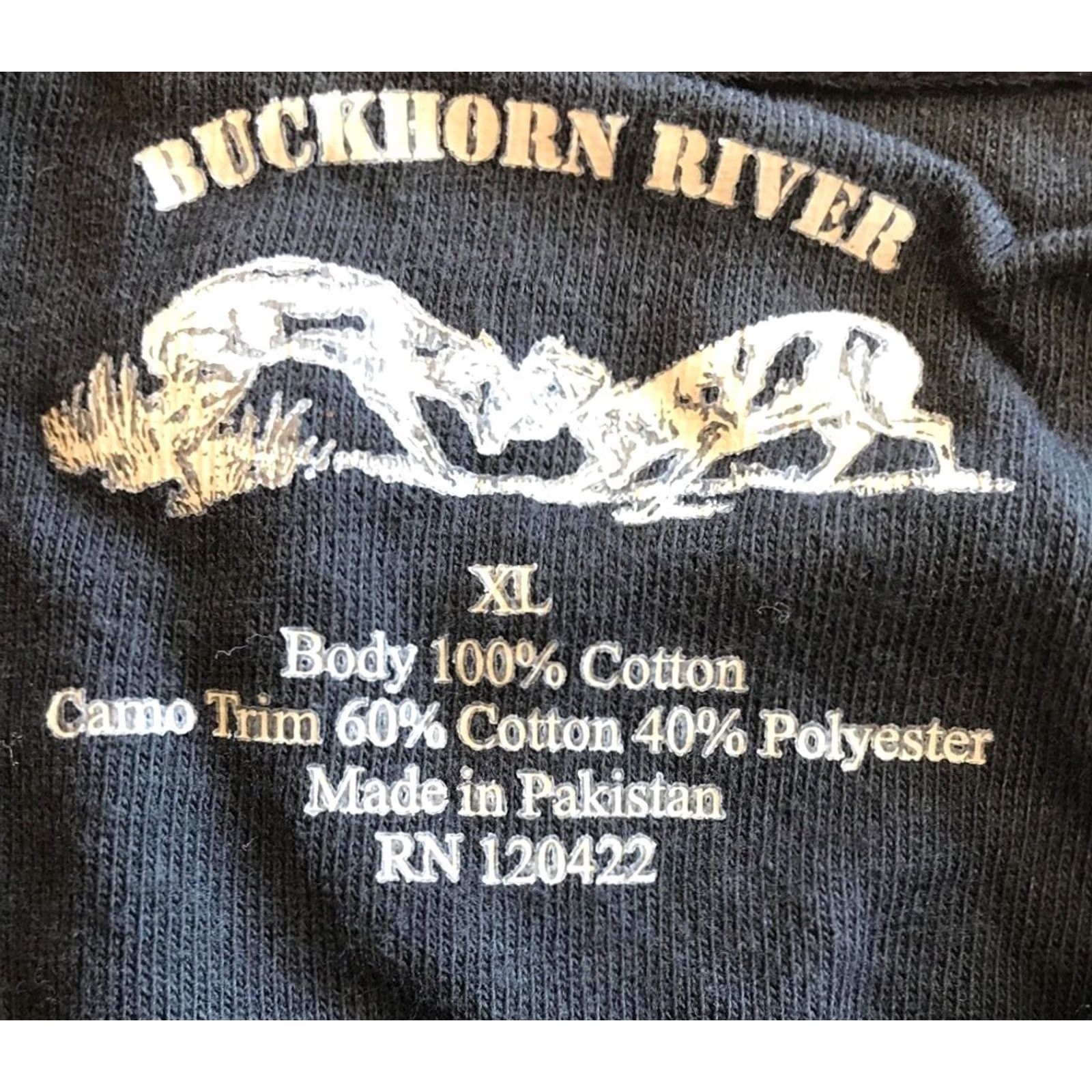 AMO Buckhorn River Men T Shirt XL Short Sleeve Black Camo B400 Size US XL / EU 56 / 4 - 3 Thumbnail