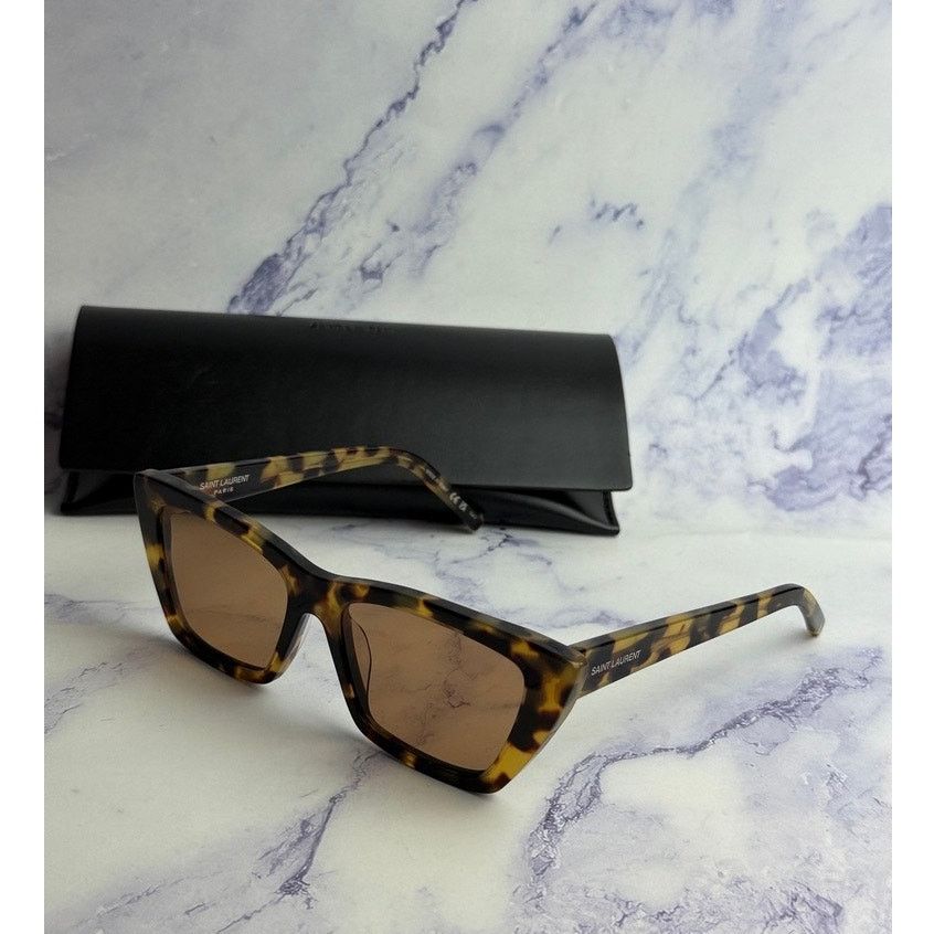 Saint Laurent Paris NEW Saint Laurent SL276 Mica Sunglasses in Havana Brown Size ONE SIZE - 1 Thumbnail