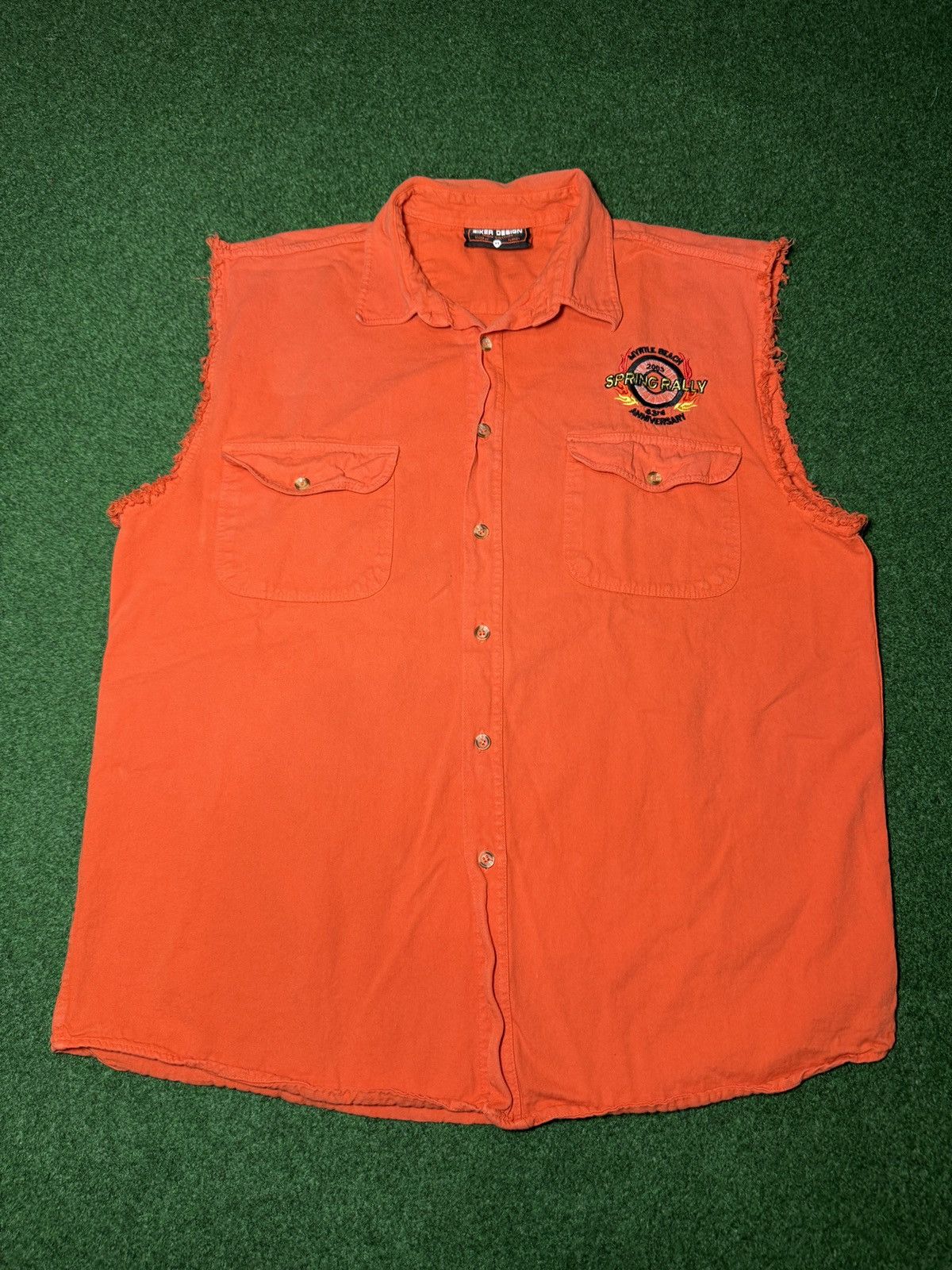 Harley Davidson Biker Flame Graphic Button Up Sleeveless Shirt Myrtle Beach Size US XL / EU 56 / 4 - 3 Thumbnail