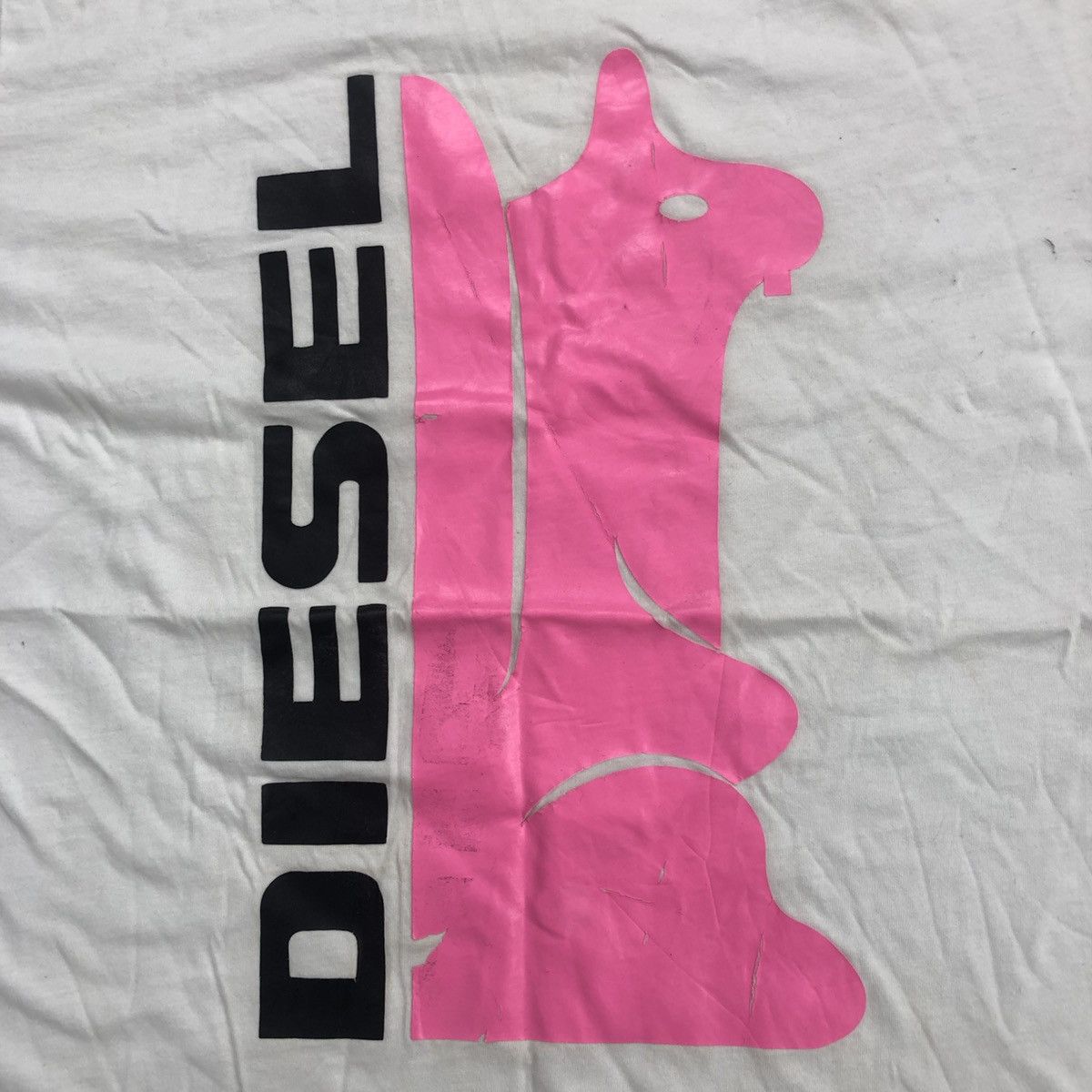 Diesel Vintage Diesel T Diego ZB Big Logo Rabbit White Tshirt Size US M / EU 48-50 / 2 - 3 Thumbnail