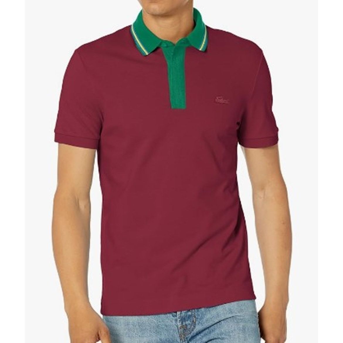 Lacoste Lacoste Men's Regular Fit Contrast Neck Smart Paris Polo XXL Size US XXL / EU 58 / 5 - 1 Thumbnail