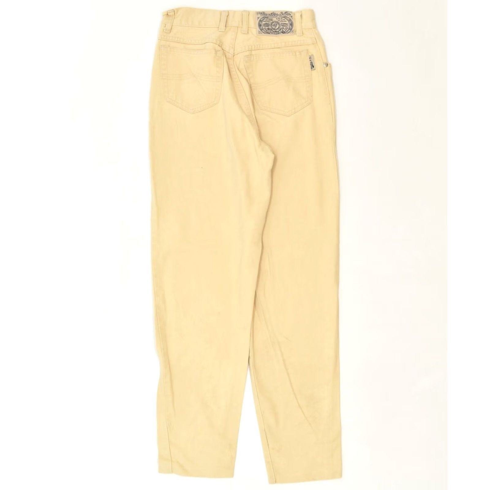 Vintage VANILIA & CO. Womens Tapered Jeans Beige Cotton Classic W26 L29 Size 26" / US 2 / IT 38 - 2 Thumbnail