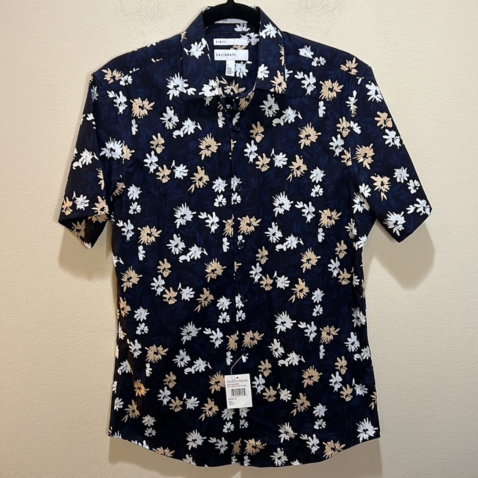 Calibrate Calibrate Non-Iron Floral Print Short Sleeve Button-Up Shirt Size US S / EU 44-46 / 1 - 2 Thumbnail