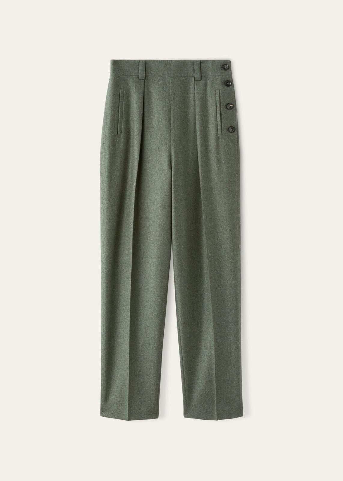 Loro Piana o1srvl11e0425 FAN7108 Alban Trouser in Green Size 26" / US 2 / IT 38 - 1 Thumbnail