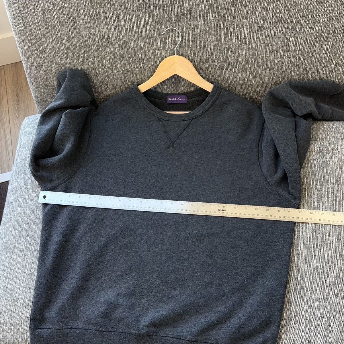 Ralph Lauren Purple Label Charcoal Crewneck Sweatshirt Cotton Blend Fleece Peru Size US XL / EU 56 / 4 - 10 Thumbnail