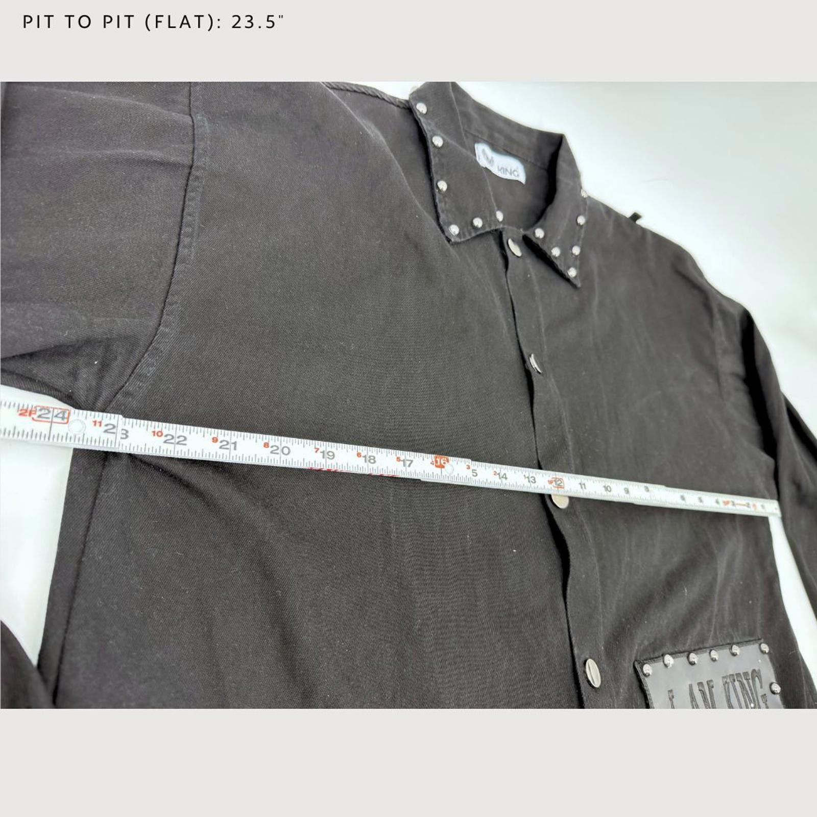 Other M. King Studded Patch Button Down Shirt Punk Streetwear L Size US L / EU 52-54 / 3 - 6 Thumbnail