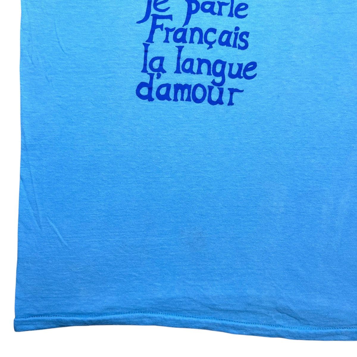 Vintage 70s I Speak French The Language Of Love Monsters Graphic Tee Size US S / EU 44-46 / 1 - 6 Thumbnail